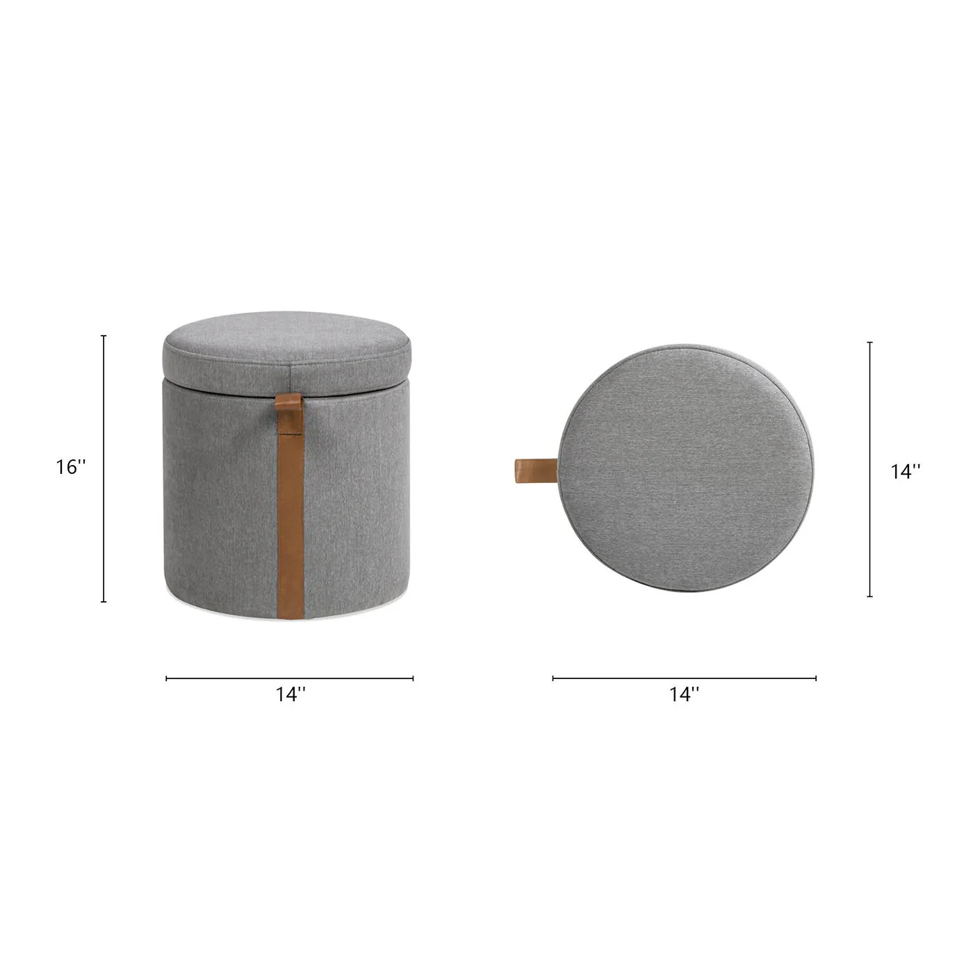 Brandy - Round Upholstered Storage Ottoman With Accent - Image 5