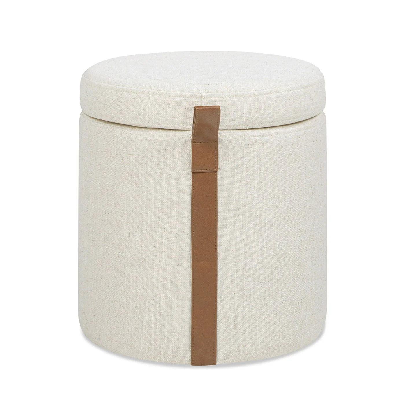 Brandy - Round Upholstered Storage Ottoman With Accent - Image 7