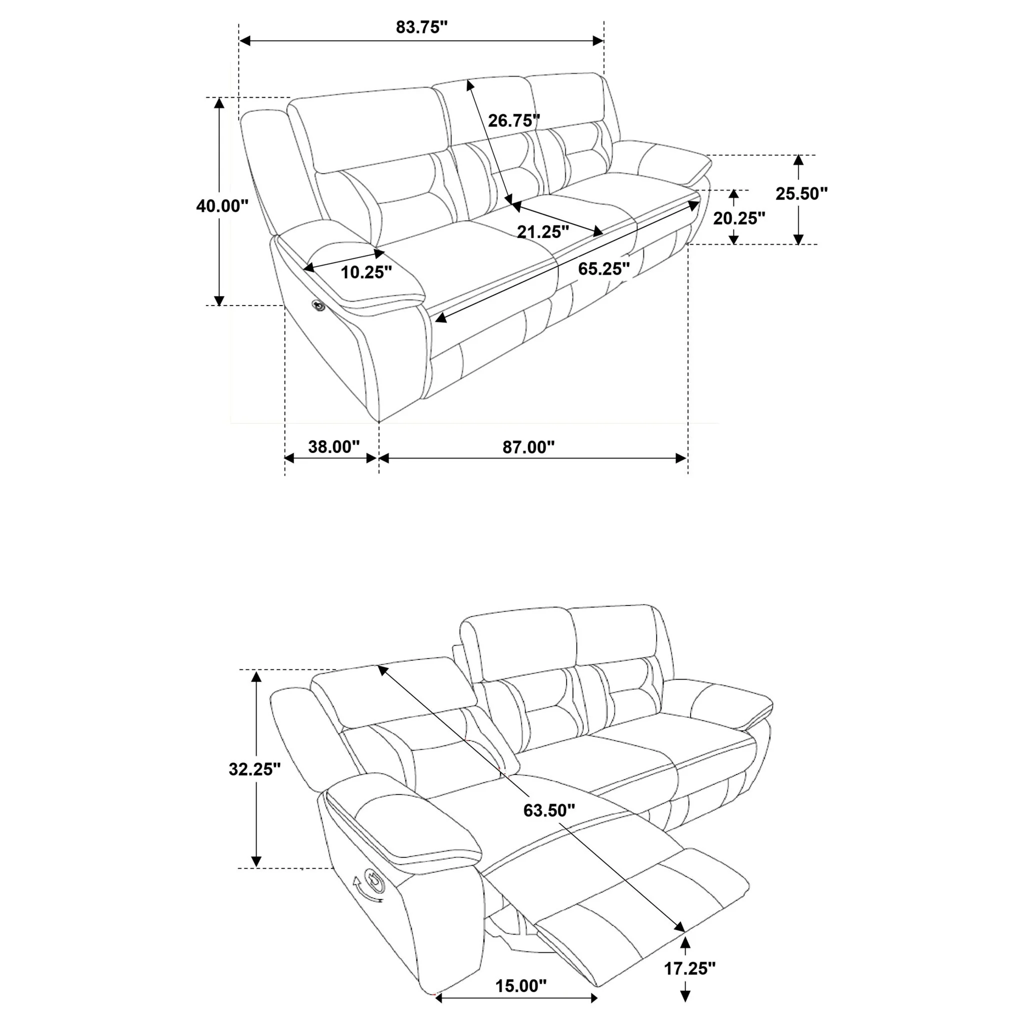 Brazelton - 3 Seater Reclining Sofa - Image 8