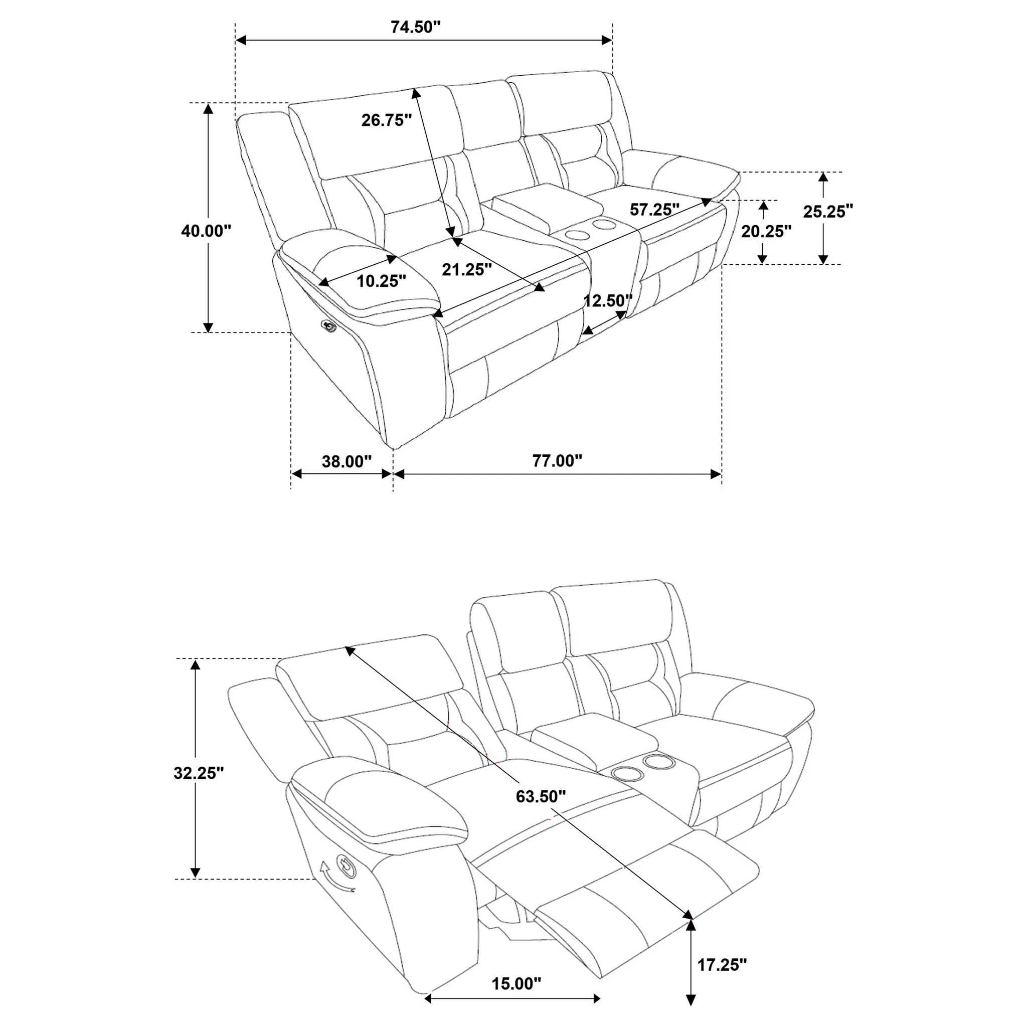 Brazelton - Glider Loveseat With Console - Image 5