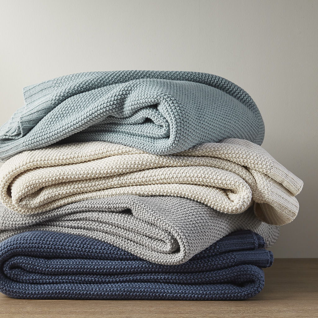 Bree Knit - Blanket - Light Blue - Image 3