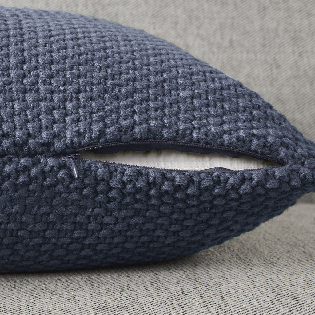 Bree Knit - Square Pillow Cover - Indigo - Image 3