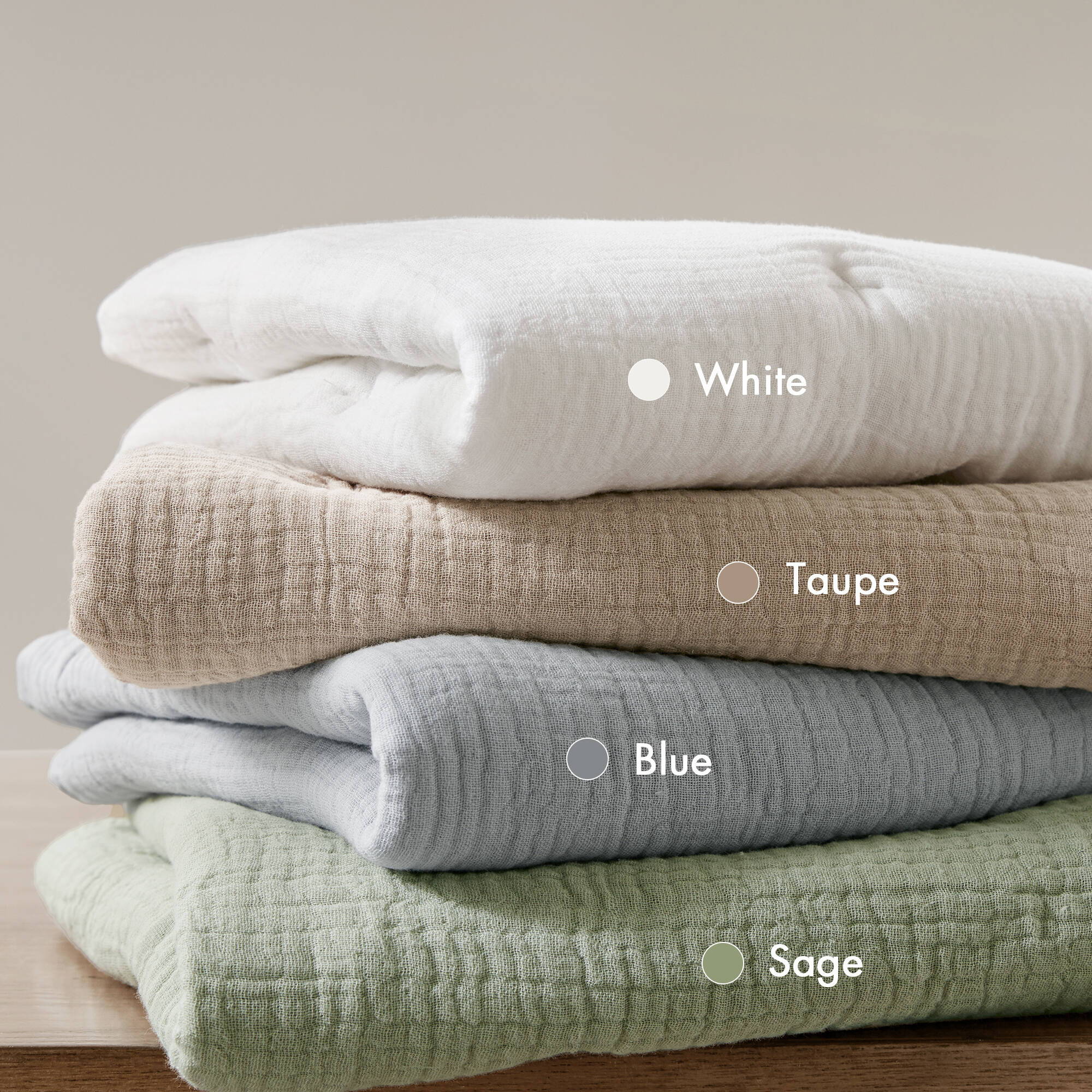 Breeze - Full/Queen Cotton Gauze Embroidered Quilt Set - White - Image 2