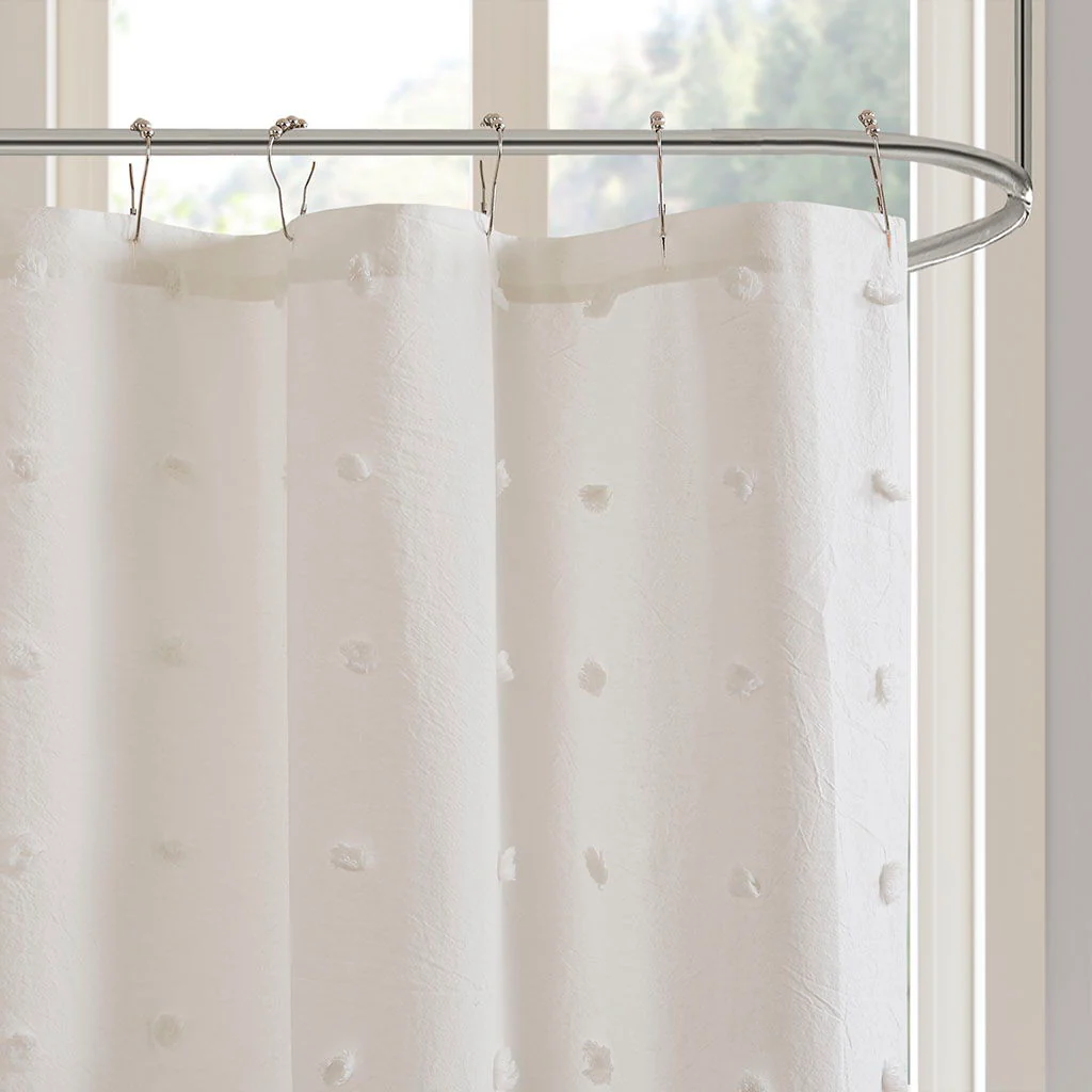 Brooklyn - Pom Pom Shower Curtain - Ivory - Image 4