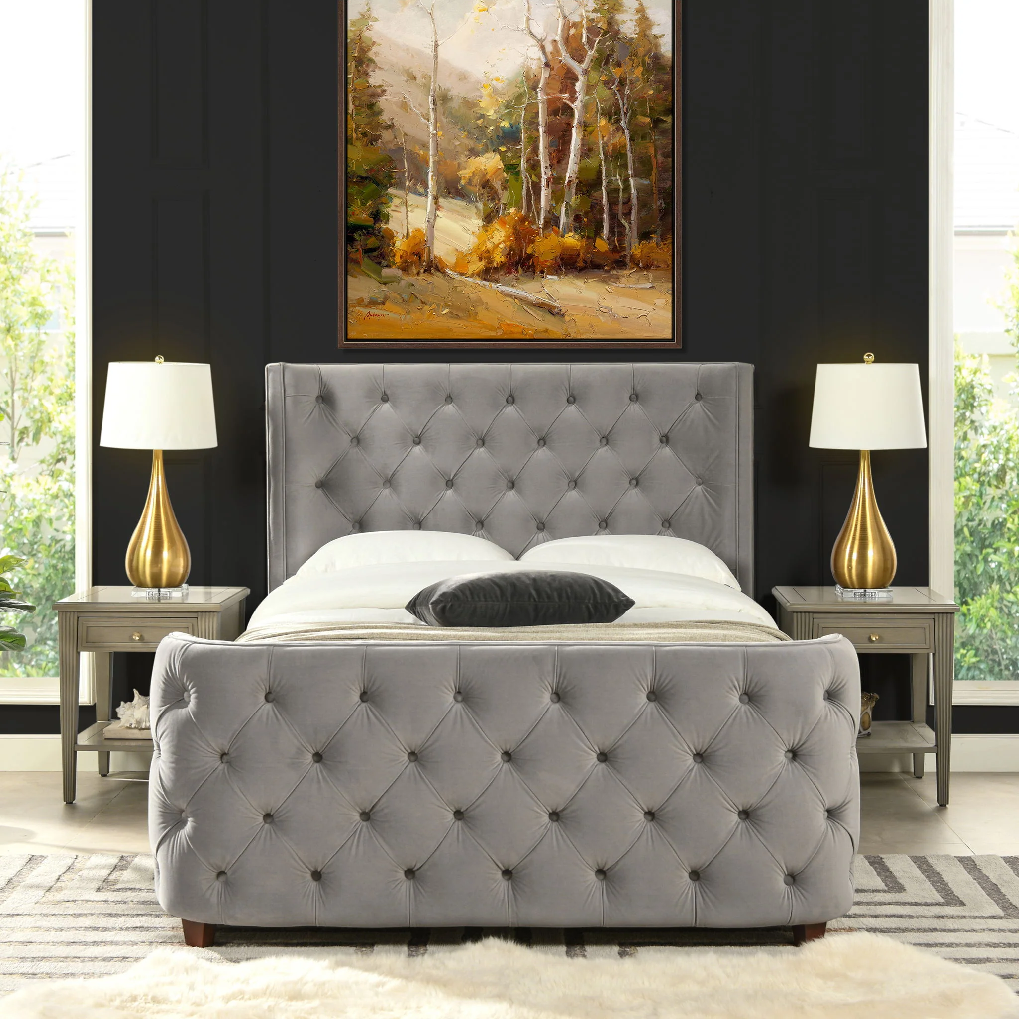 Brooklyn - Tufted Panel Bed Headboard And Footboard Set - Image 26