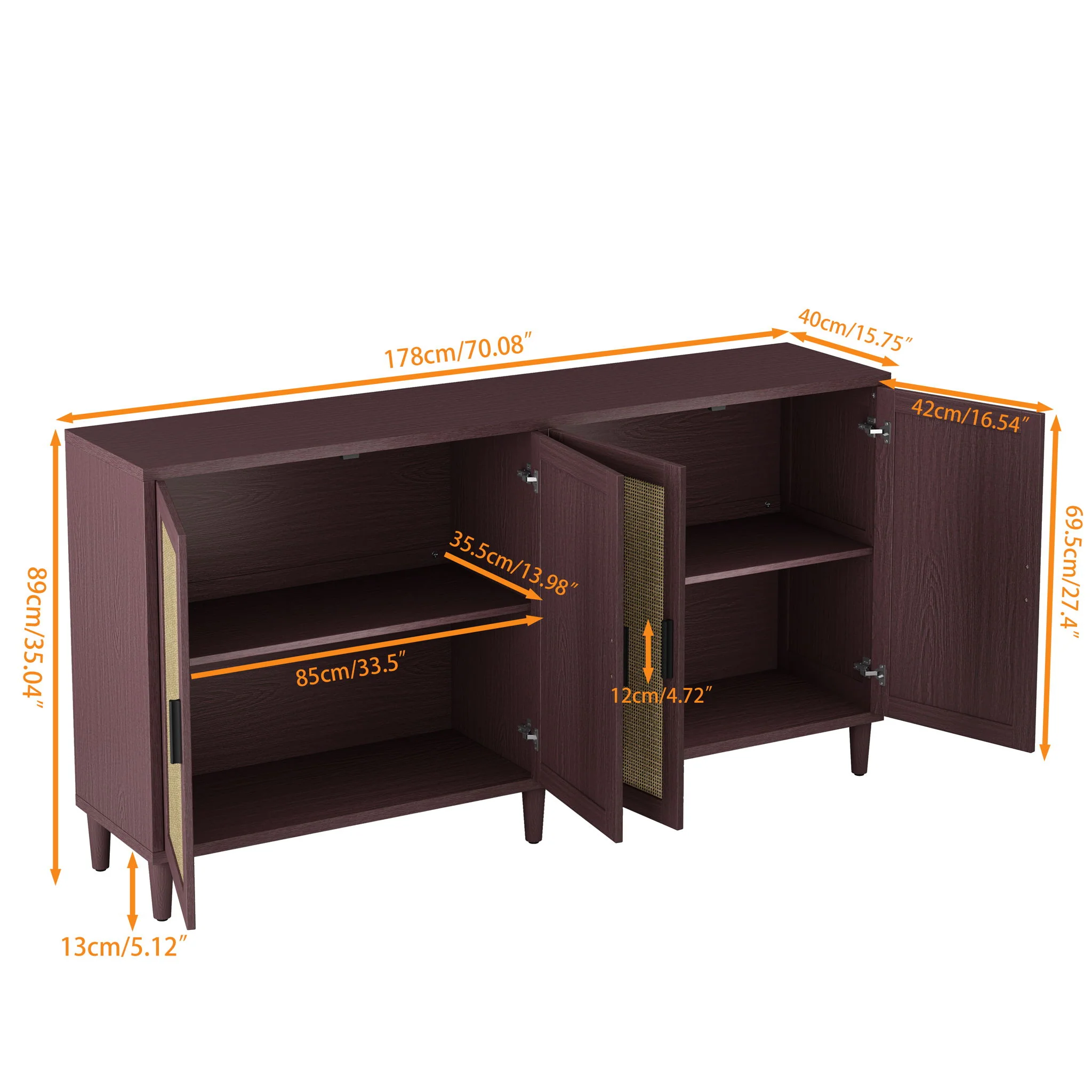 Buffet Cabinet With Adjustable Shelves For Kitchen - Image 7