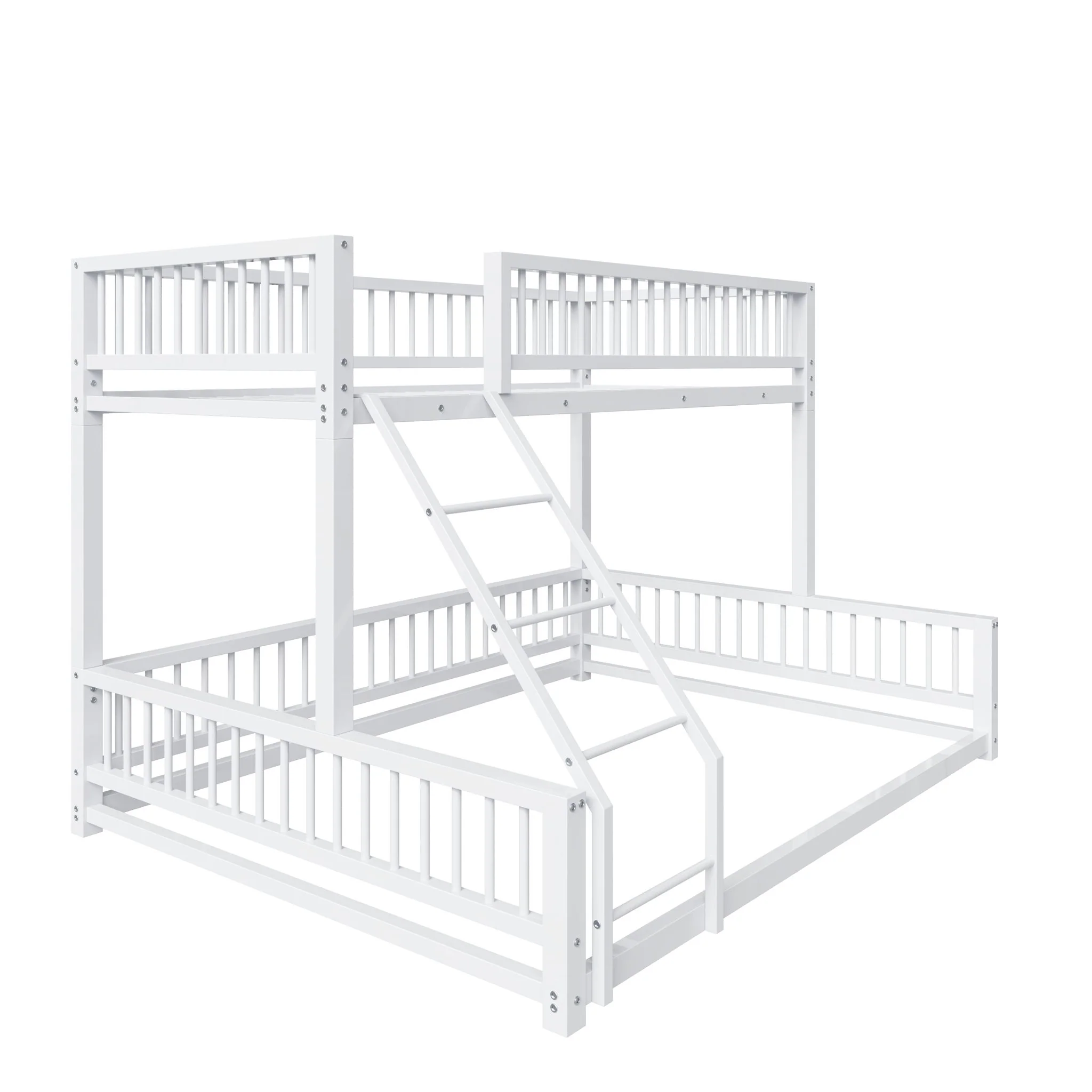 Bunk Bed Frame With Ladder And Safety Guardrails - Image 2
