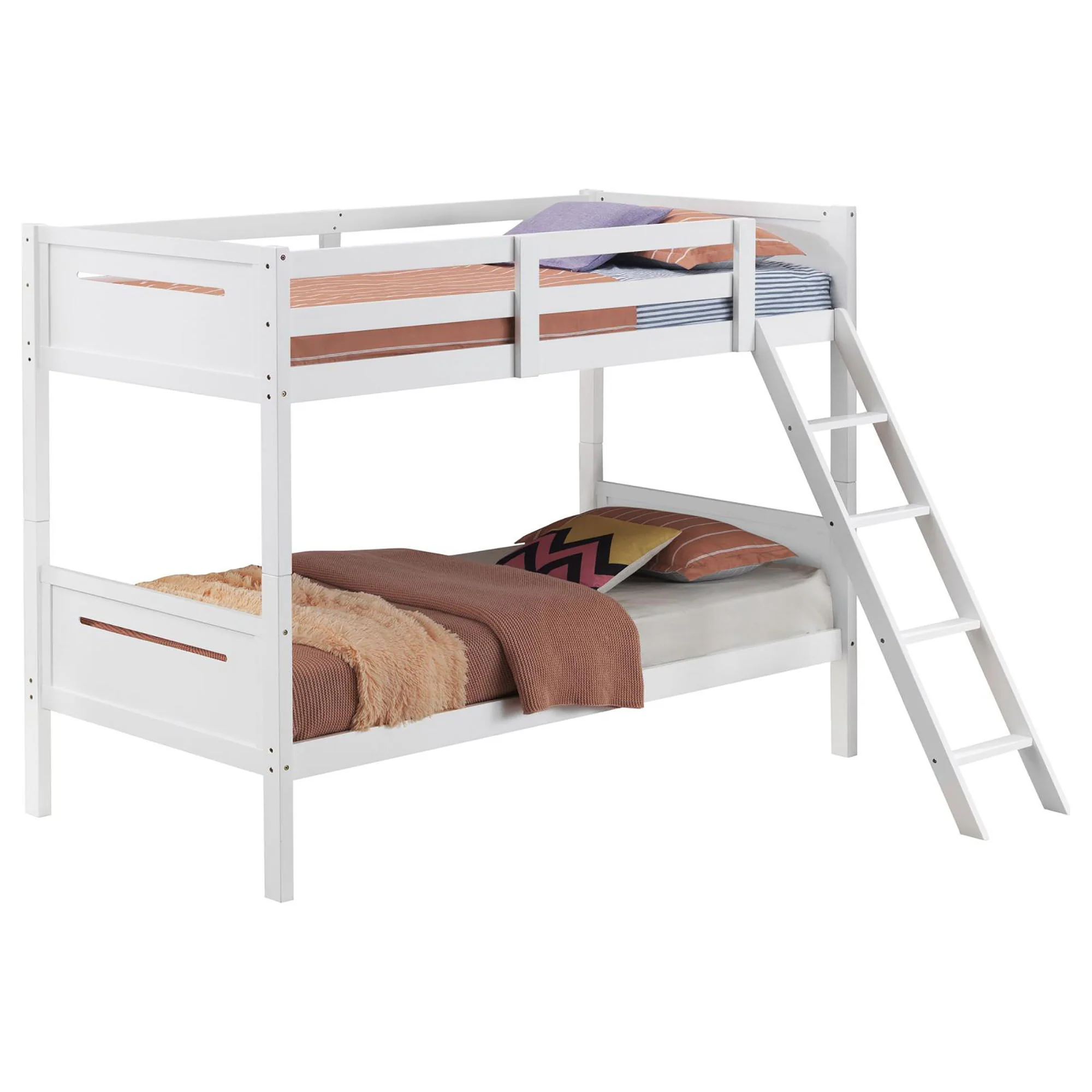 Bunk Bed With Built In Ladder, Safety Guardrails And Angled Access Step - Image 4