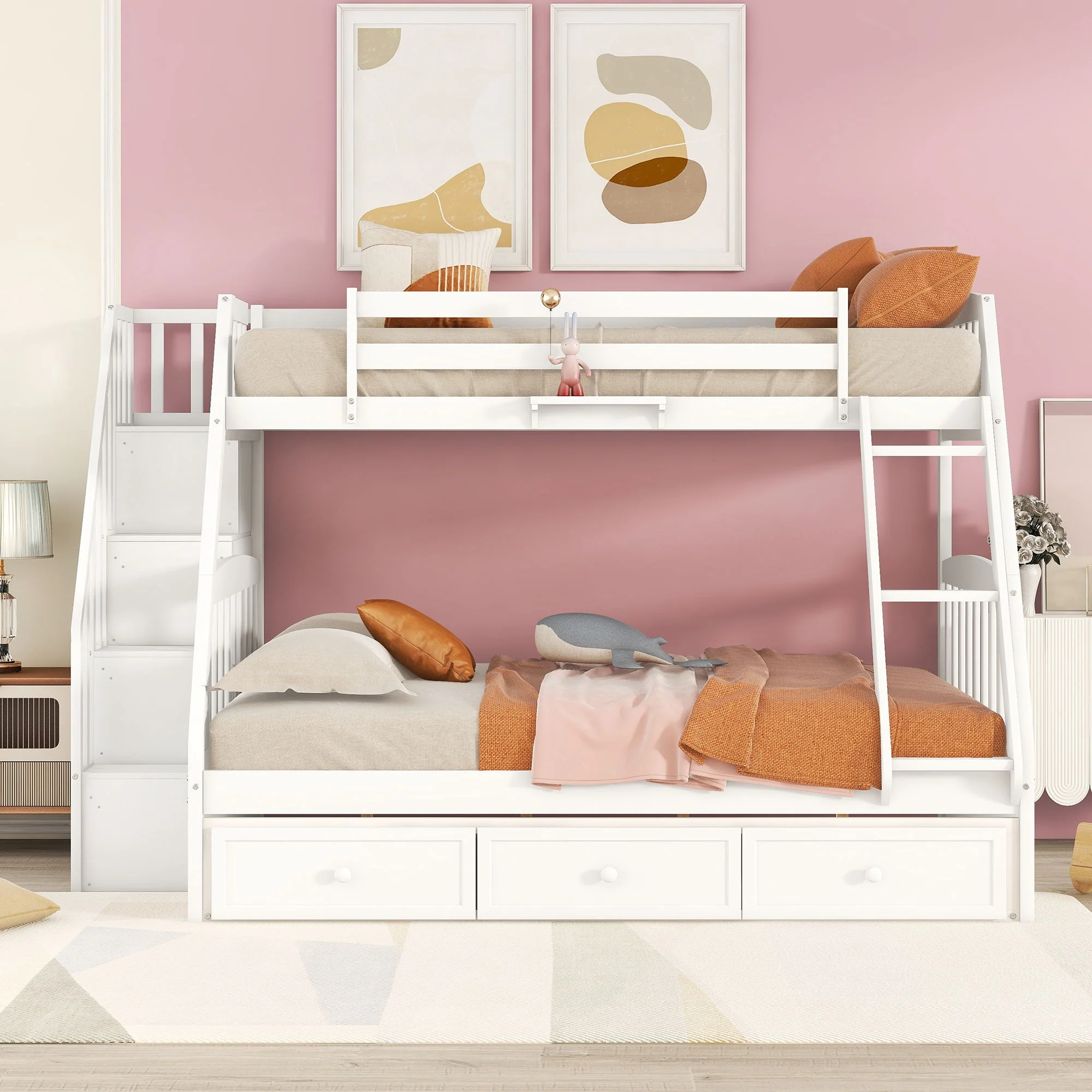 Bunk Bed With Drawers, Ladder And Storage Staircase - Image 3