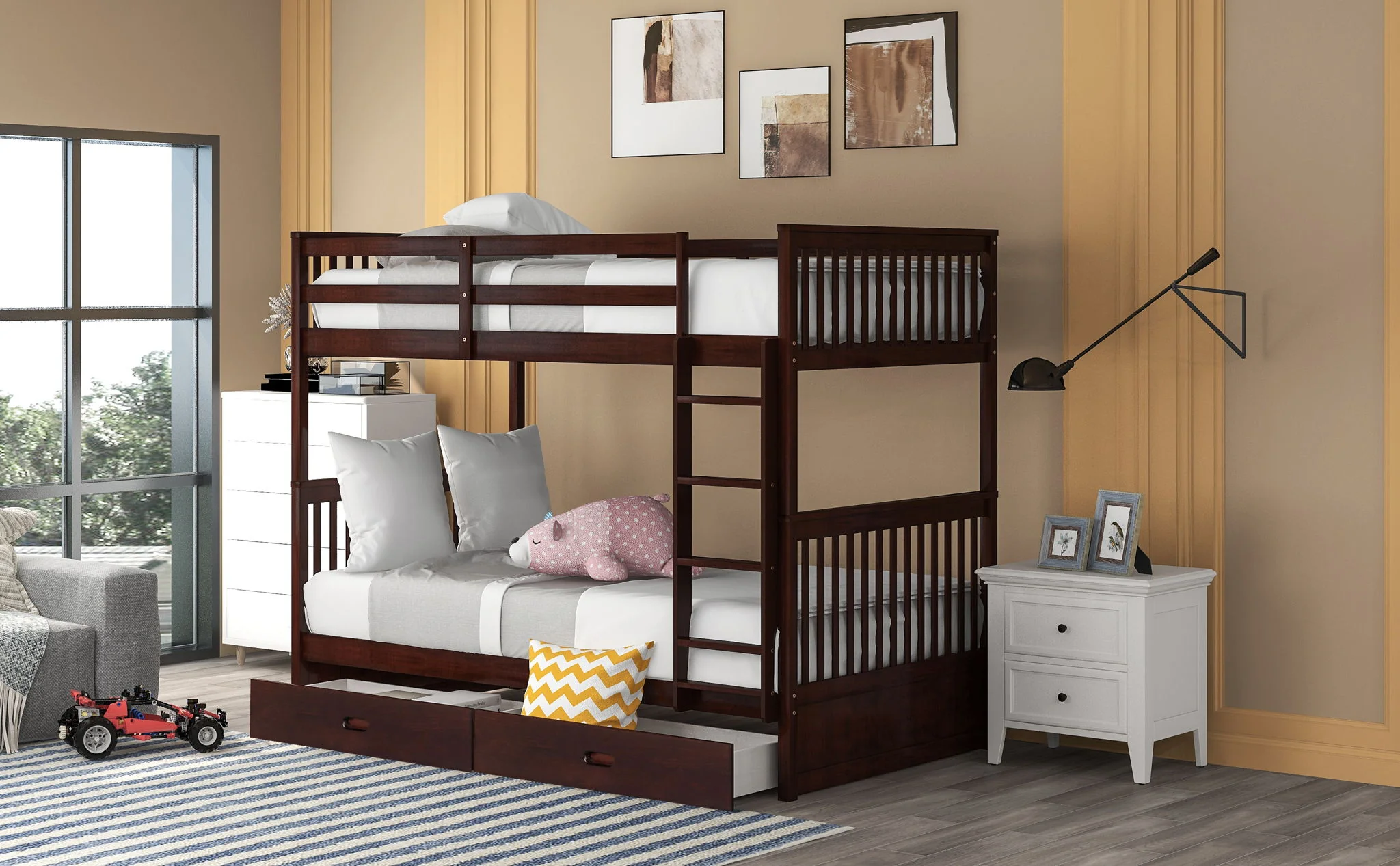 Bunk Bed With Ladders And 2 Storage Drawers - Image 46