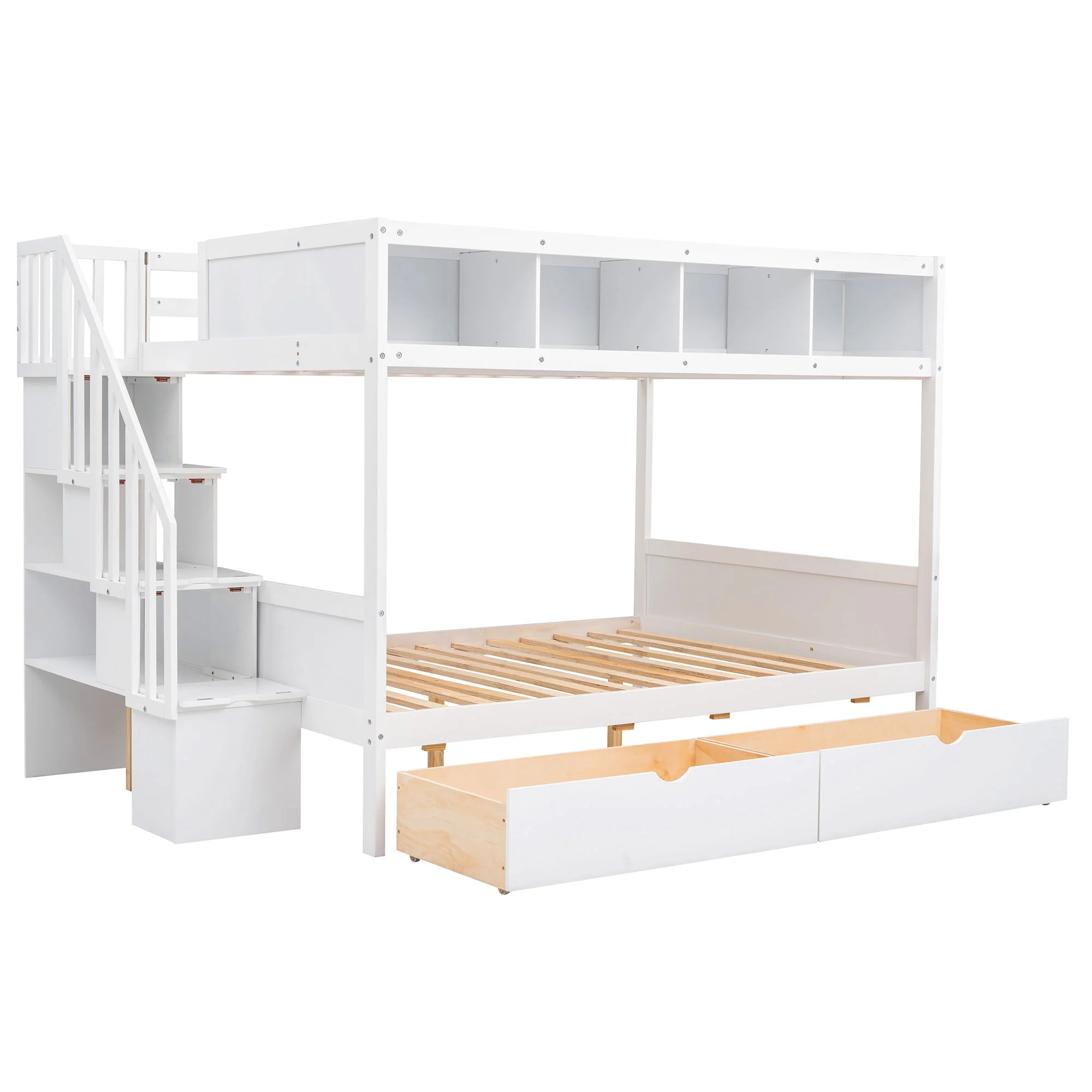 Bunk Bed With Shelfs, Storage Staircase And 2 Drawers - Image 7