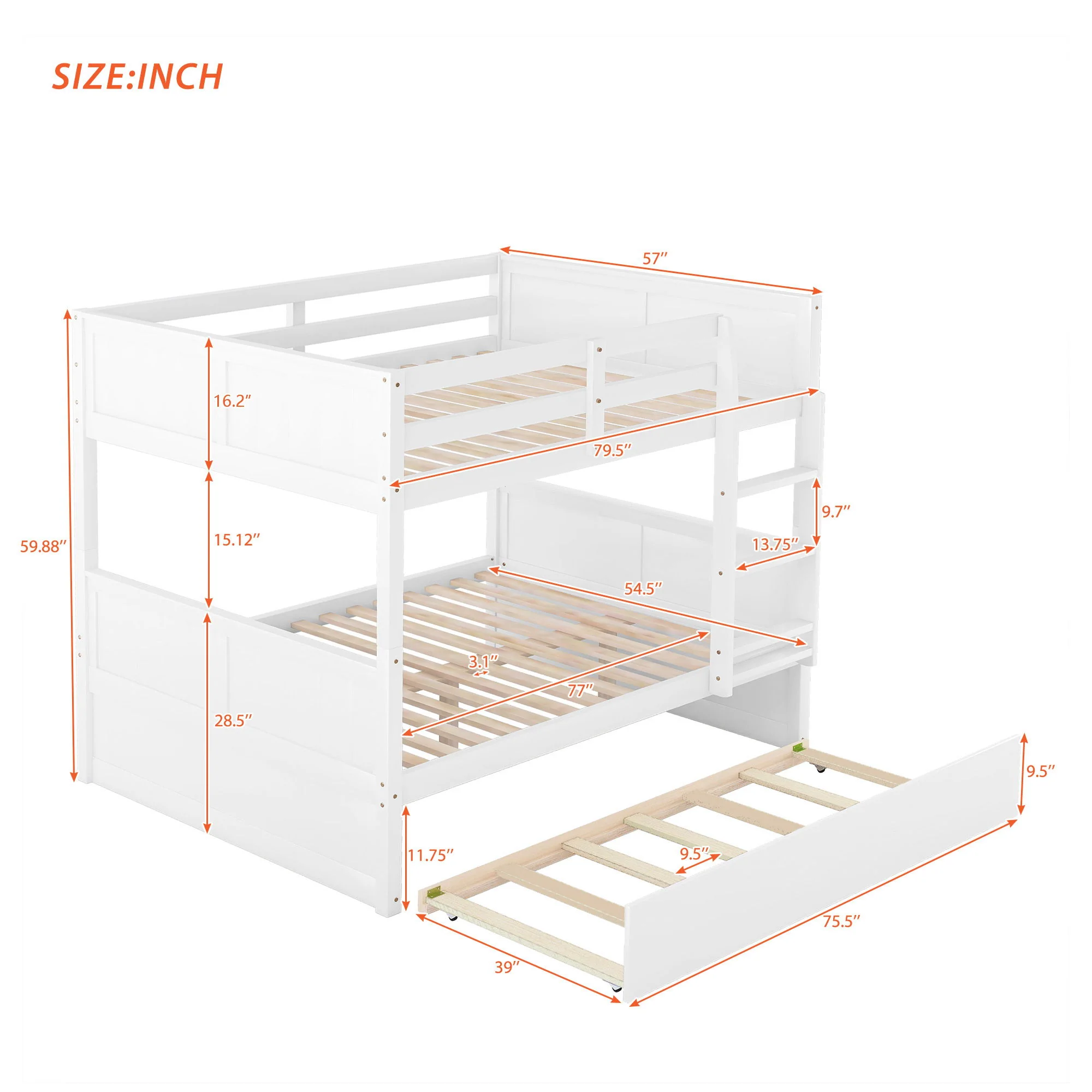 Bunk Bed With Twin Size Trundle - Image 5