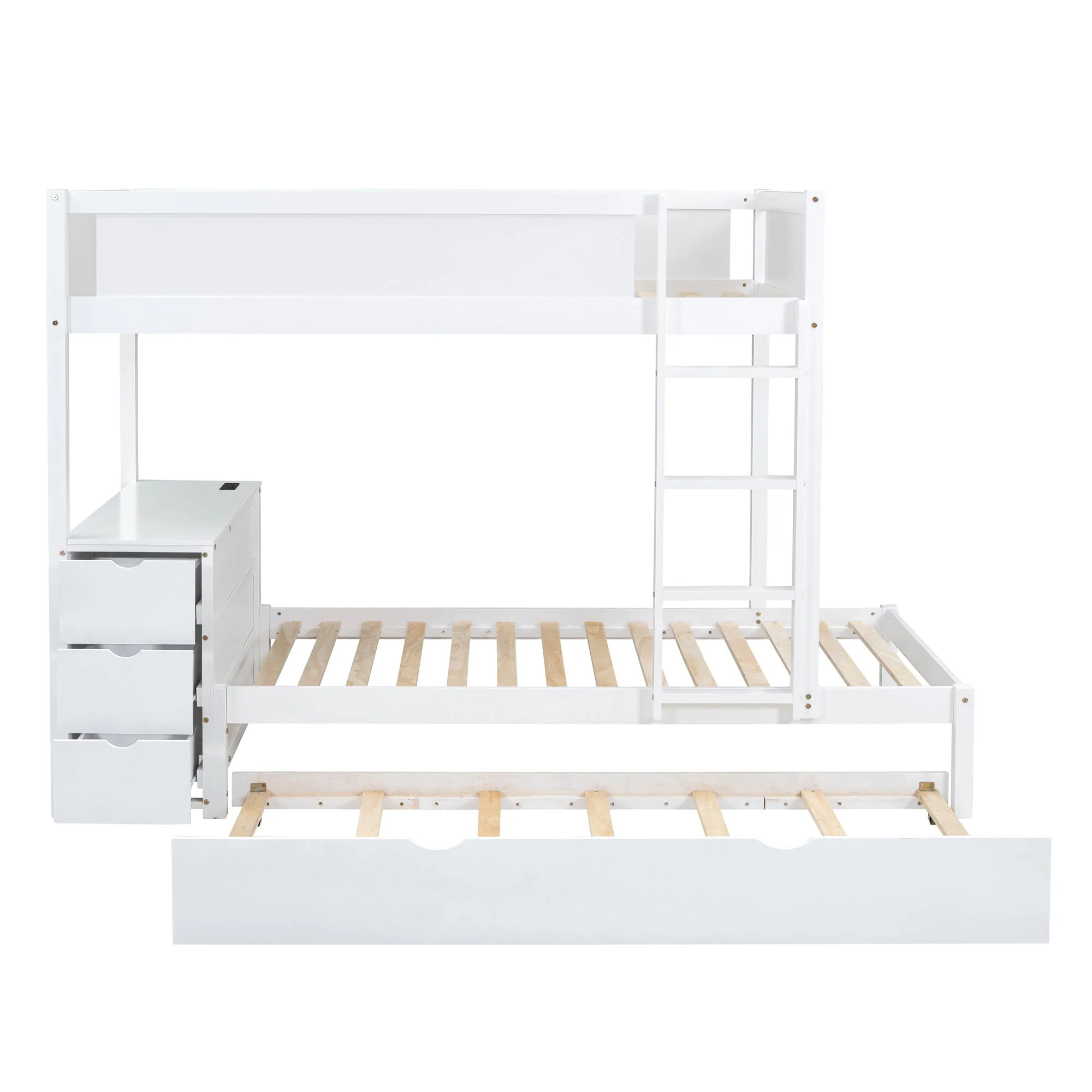 Bunk Bed With Twin Size Trundle, Storage And Desk - Image 2