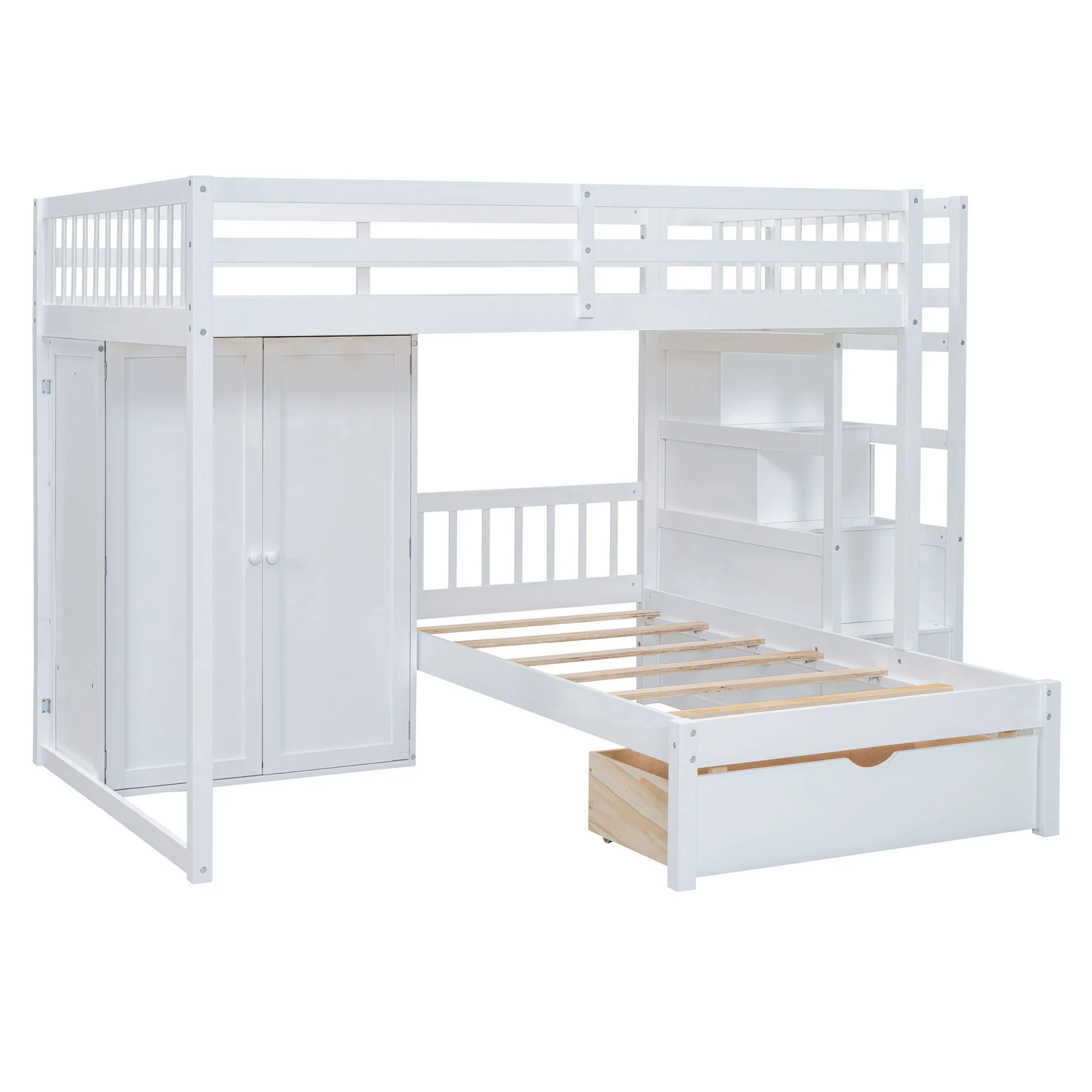 Bunk Bed With Wardrobe, Drawers - Image 8