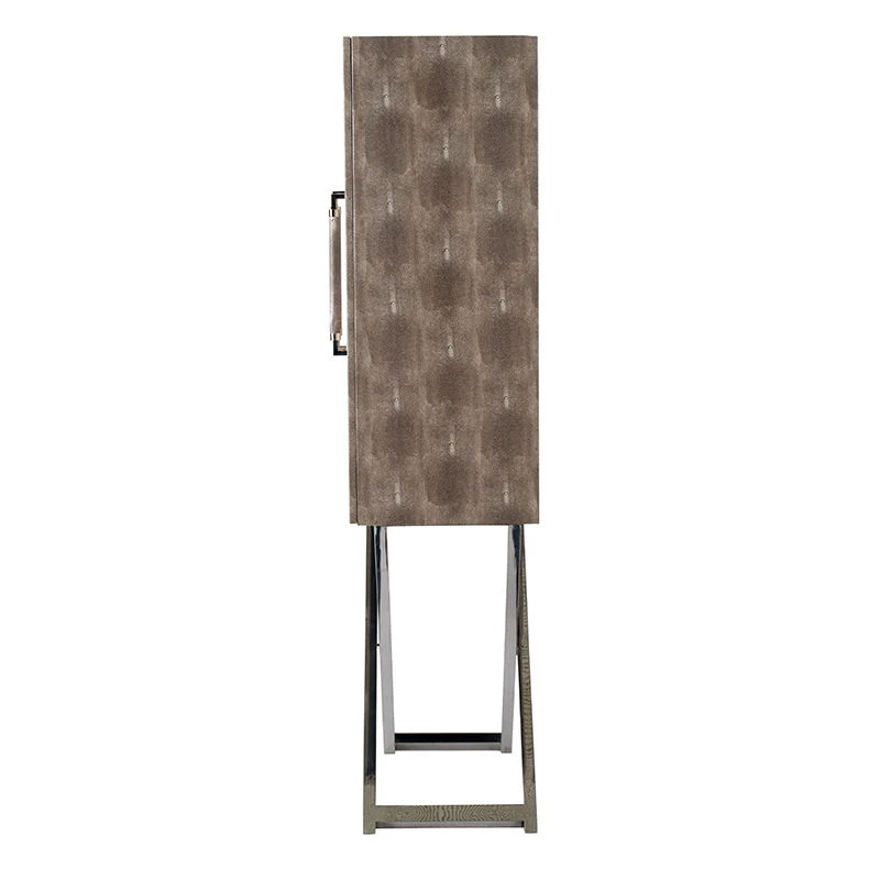 Cabinet - Silver - Faux Leather - Image 4