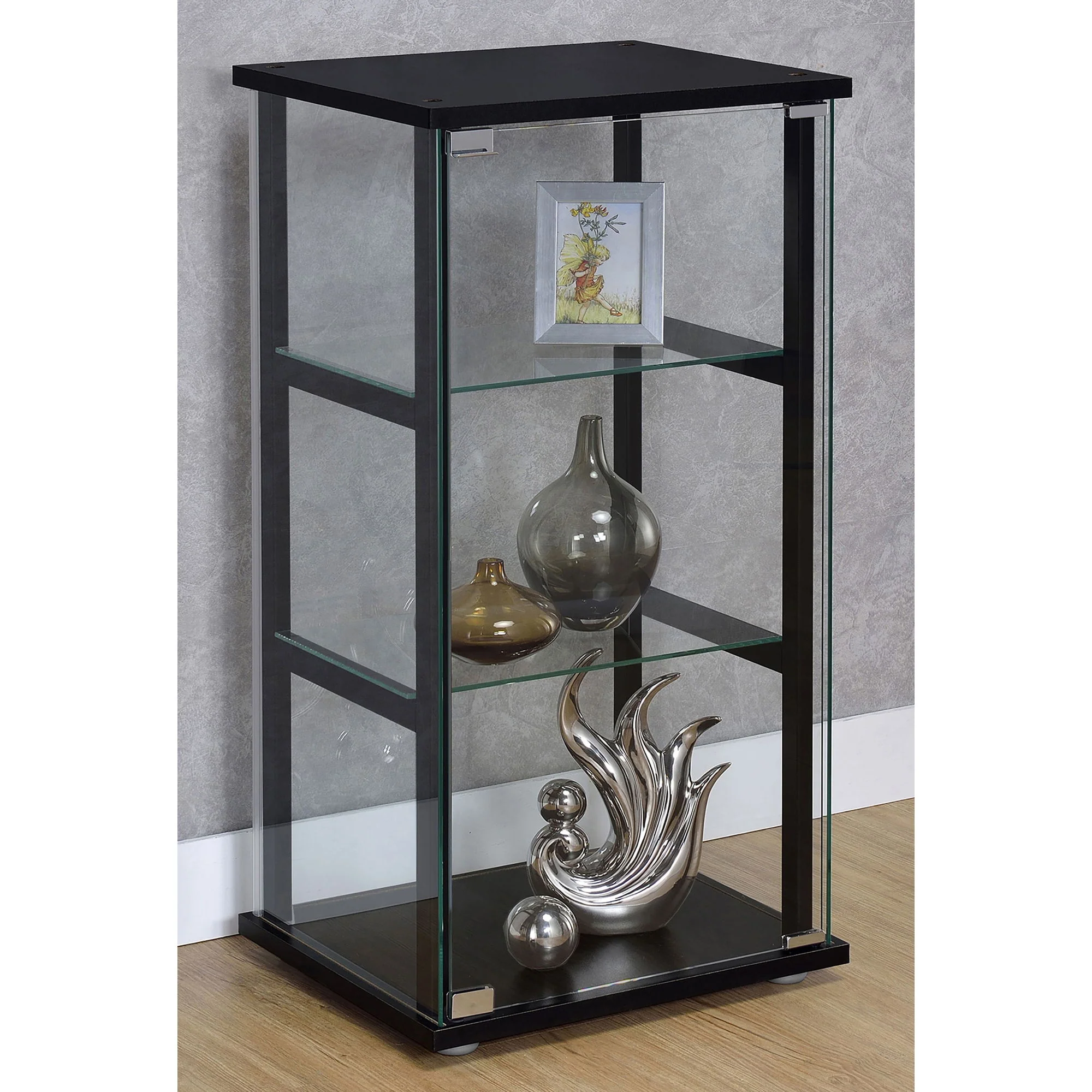 Callie - 3 Shelf Curio Cabinet - Black - Image 3