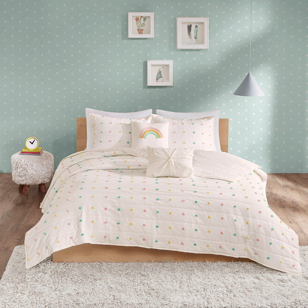 Callie - Pom Pom Coverlet Set - Multi - Image 2