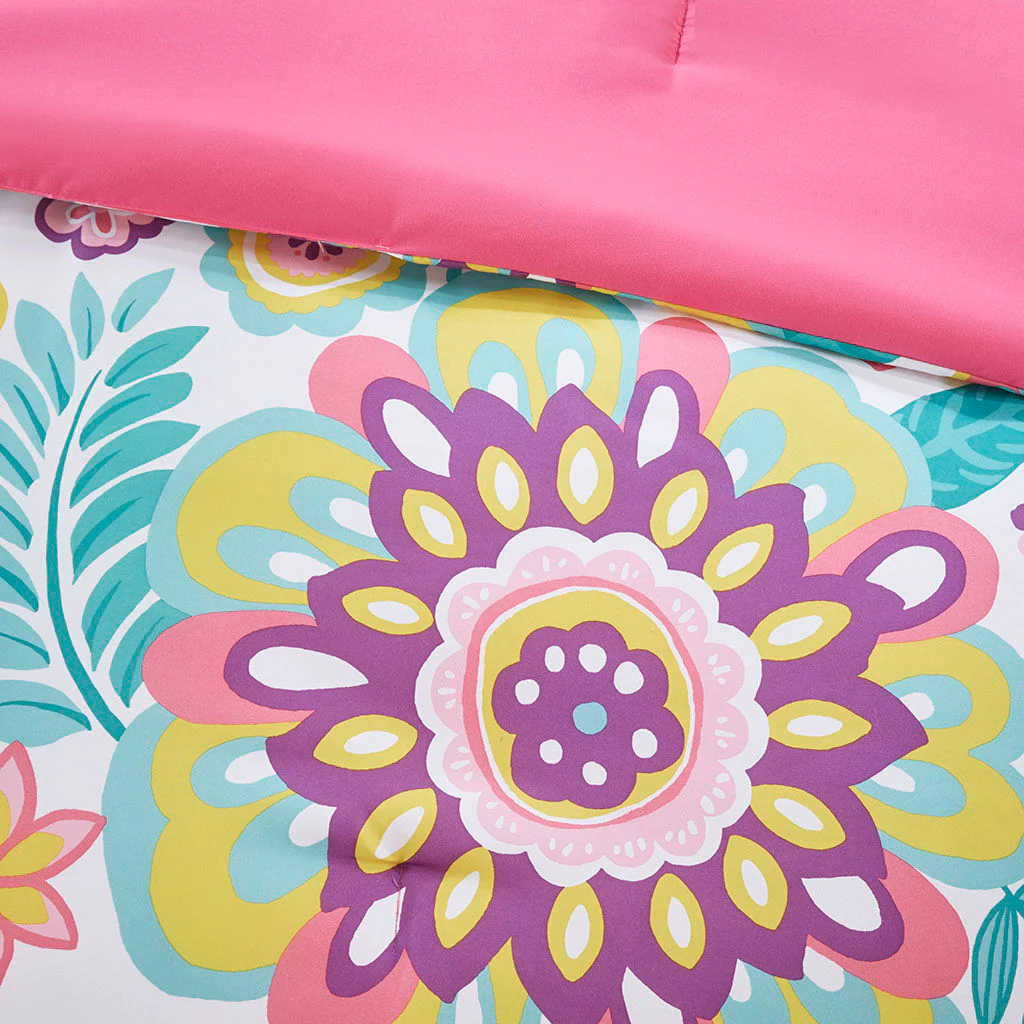 Camille - Floral Comforter Set - Pink - Image 4