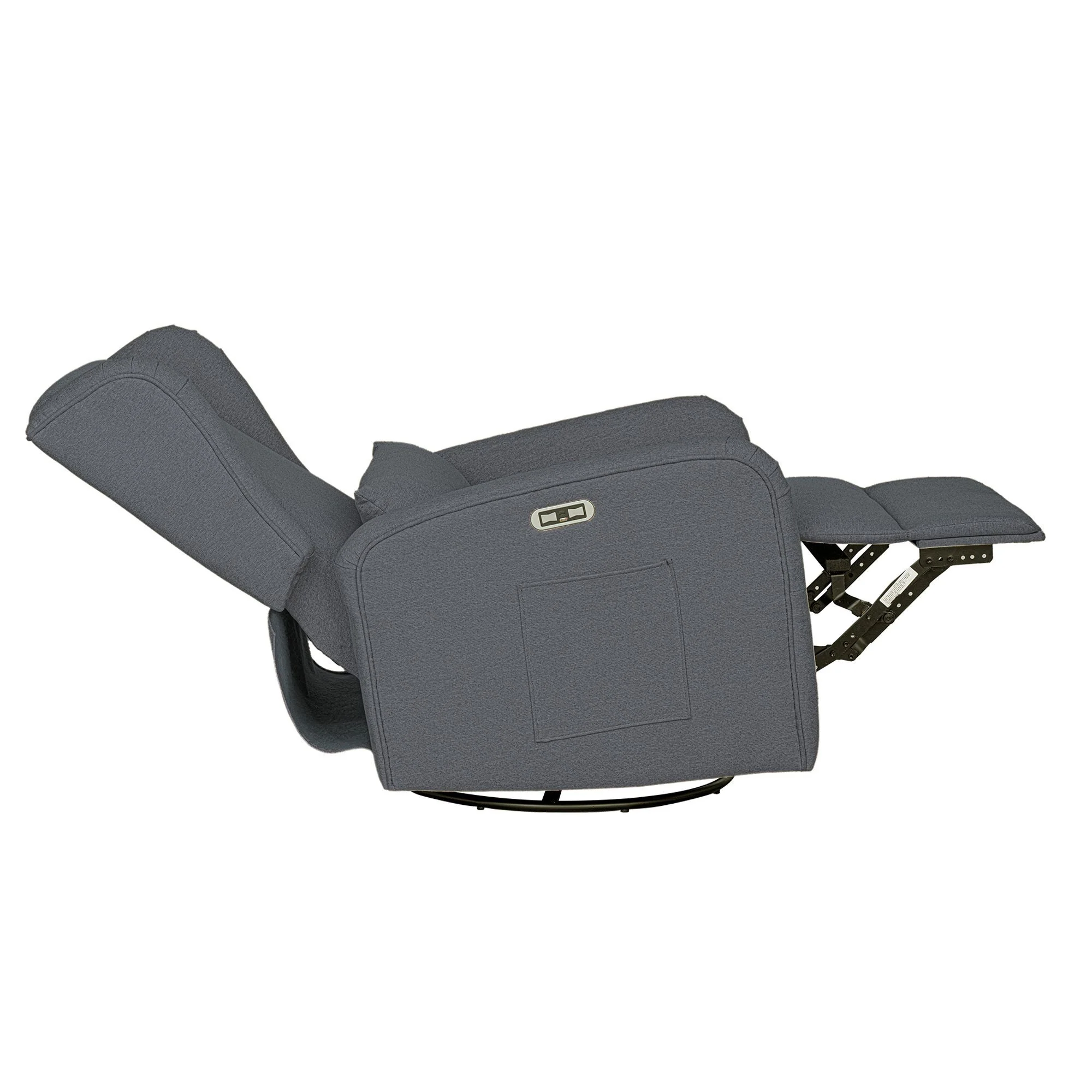 Candace - Power Recliner 3-in-1 With Swivel, Glider, USB Ports - Gray - Image 3