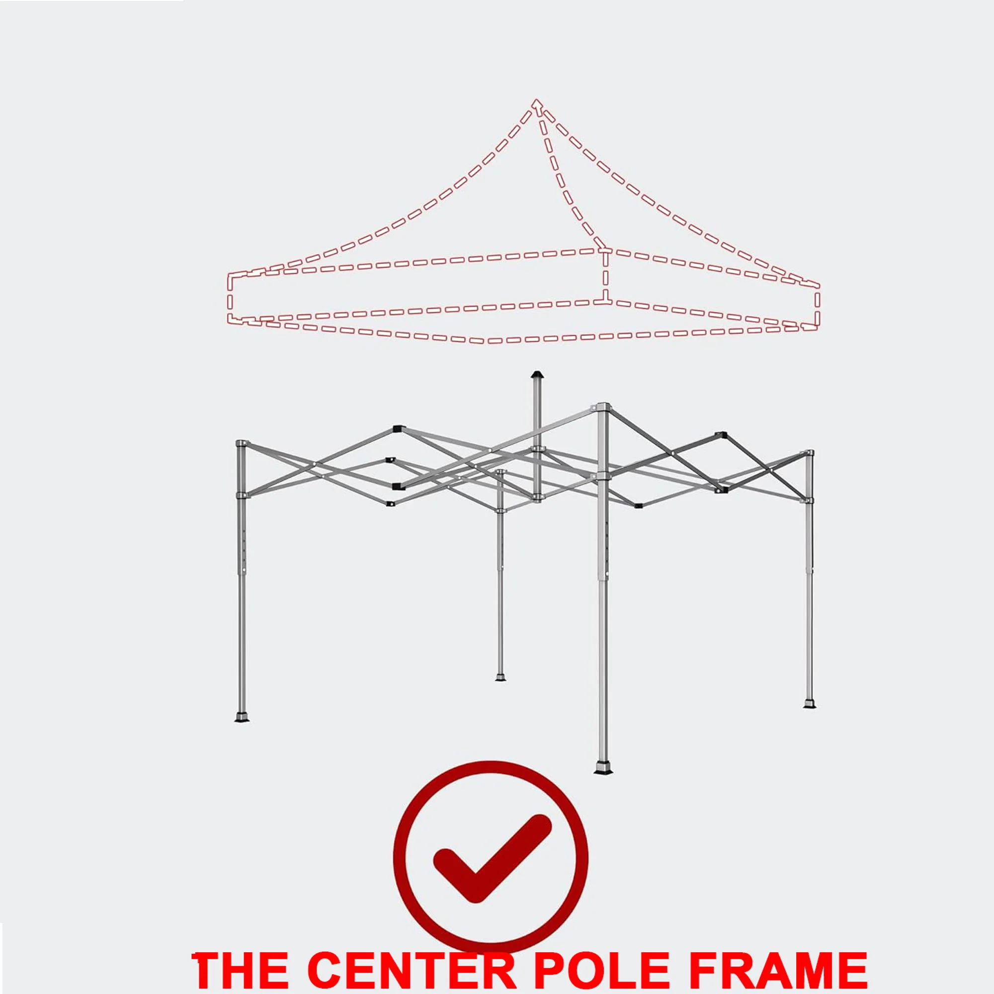 Canopy Replacement Top With 4 Pack W8 Bags, Pop Up Tent Cover Only, Frame Not Included - Image 3