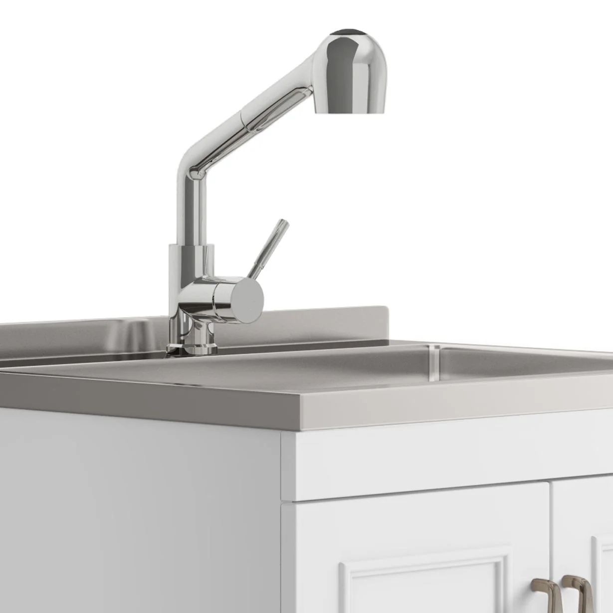 Cardinal - Laundry Cabinet With Faucet And Sink - White - Wood - Image 3