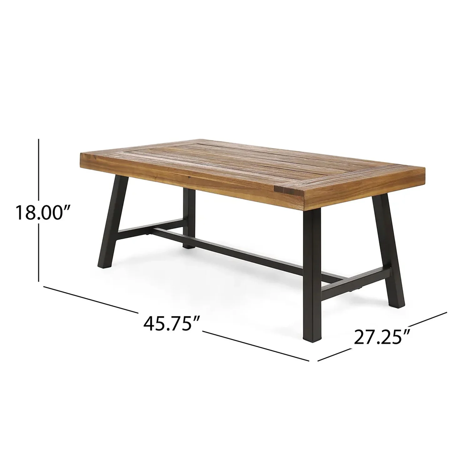 Carlisle - Industrial Coffee Table With And Slat Panel Design - Natural - Image 3