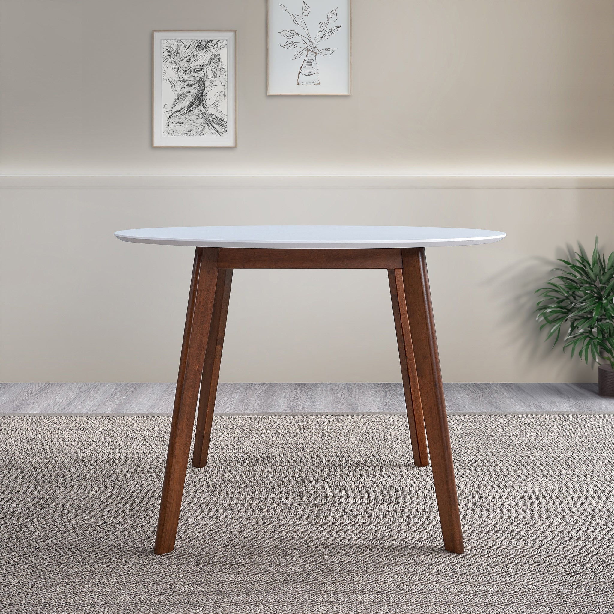 Dining Table - Brown / White - Image 2