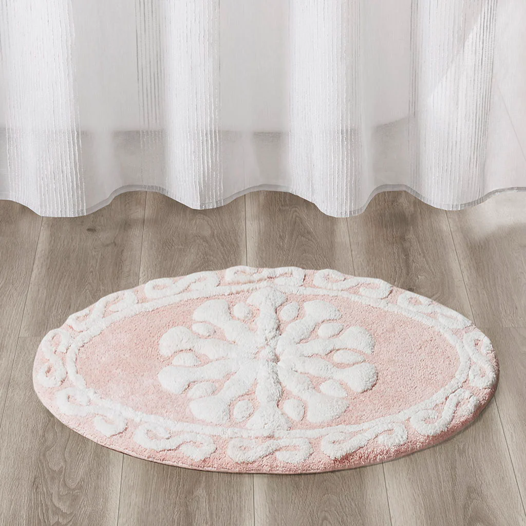 Casablanca - 25" Medallion Tufted Rug - Pink - Image 4