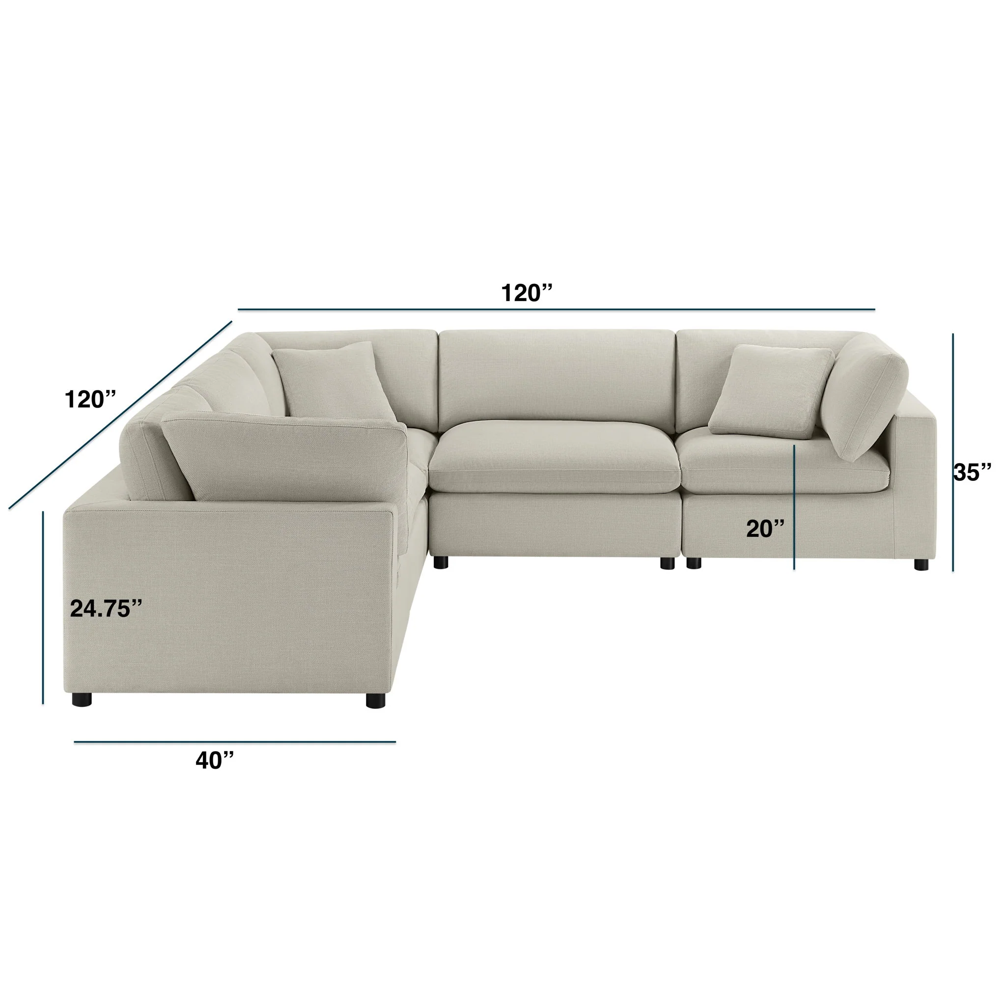 Cassandra - Modular 5 Piece Sectional - Image 4
