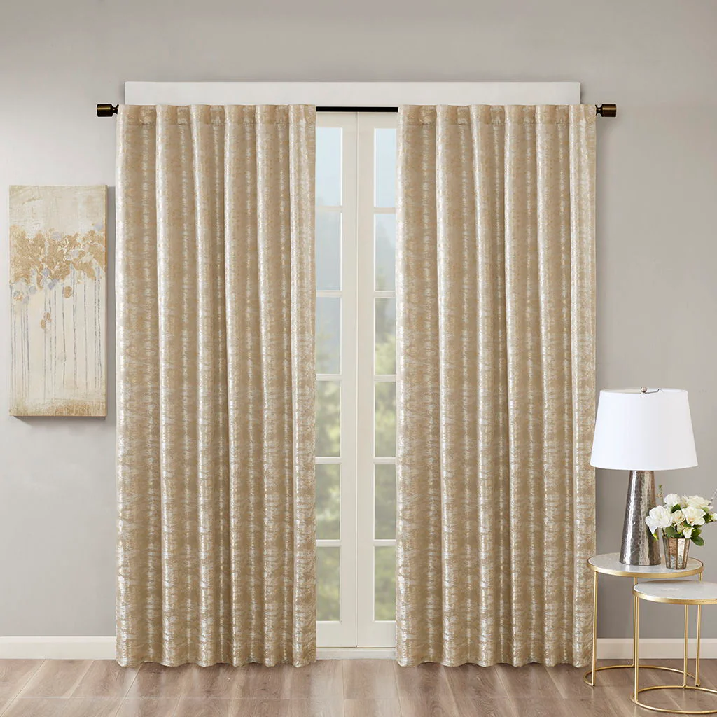 Cassius - Glam Lined Total Blackout Window Panel - Gold