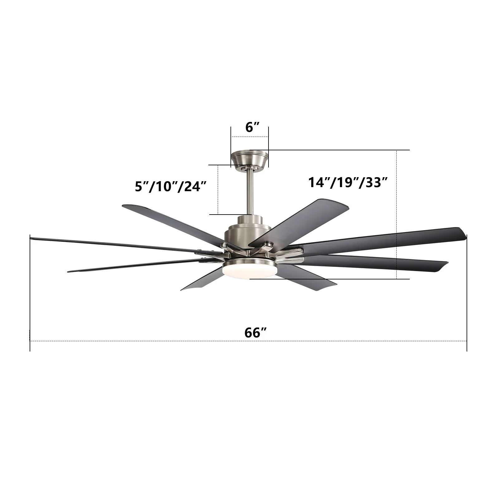 Ceiling Fan With Dimmable LED Light, 8 Blades, Reversible DC Motor, Remote Control - Image 4
