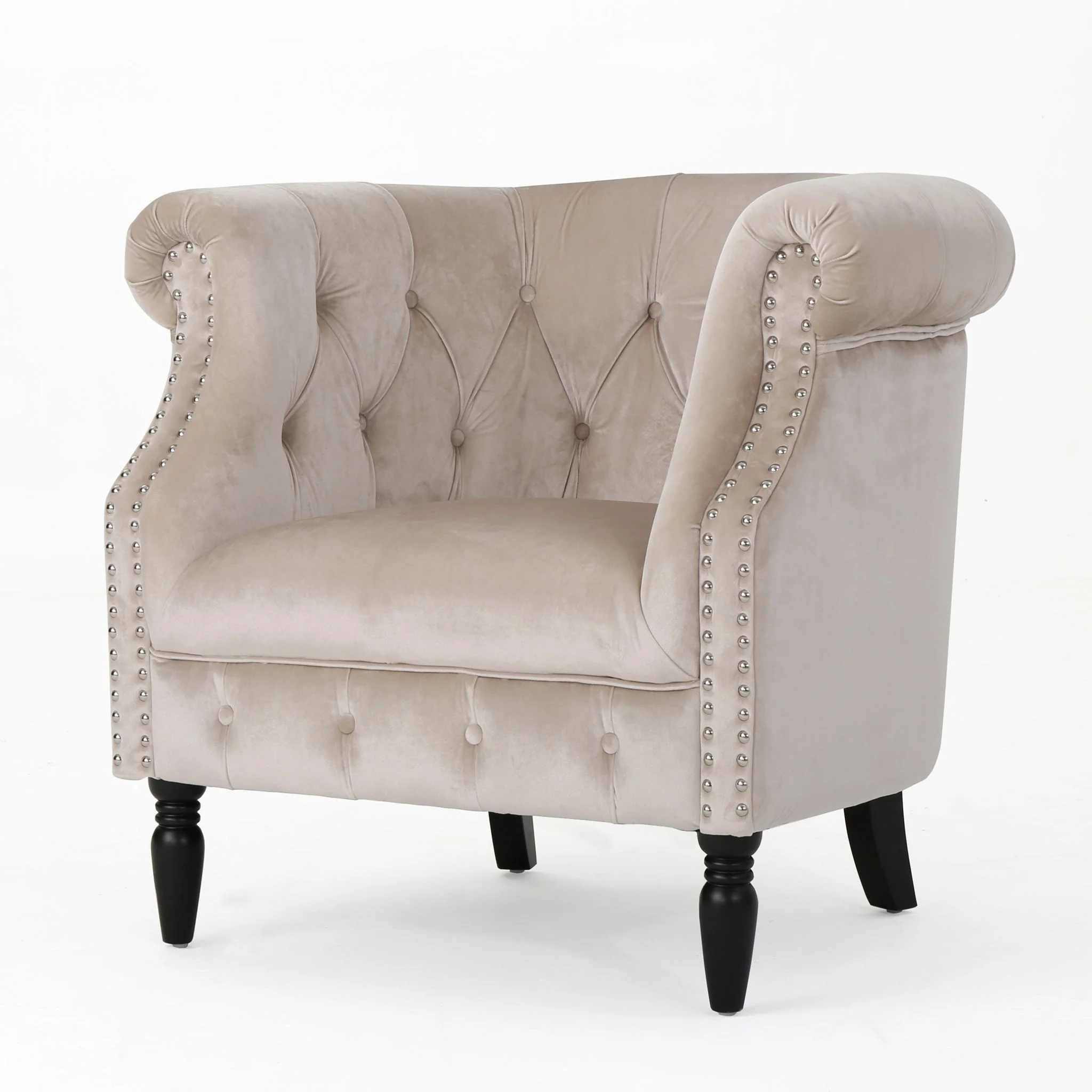 Celestialis - Upholstered Club Chair With Tub Design And Rolled Recessed Armrests - Image 2