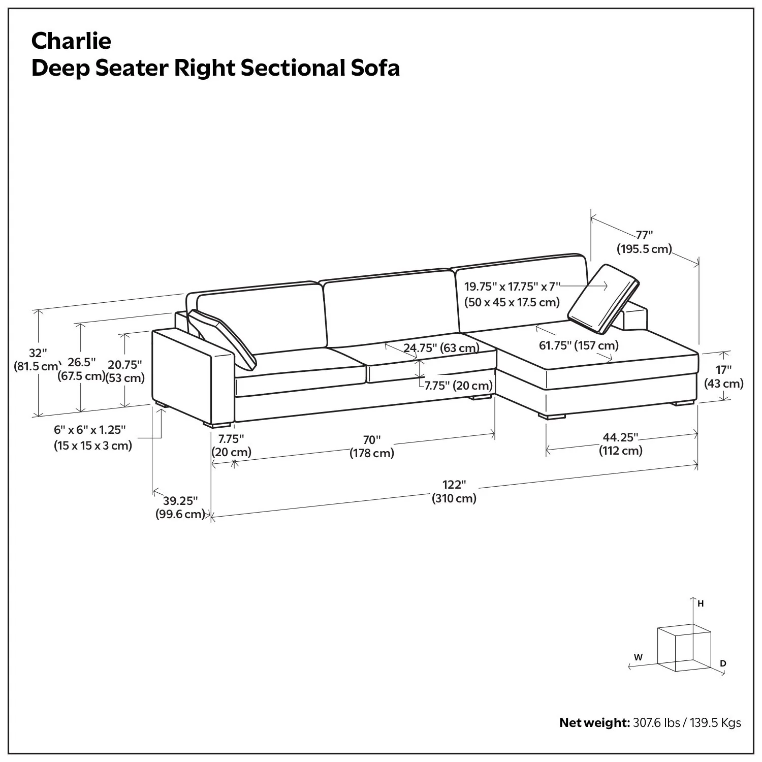 Charlie - Upholstered Deep Seater Sectional Sofa - Image 5