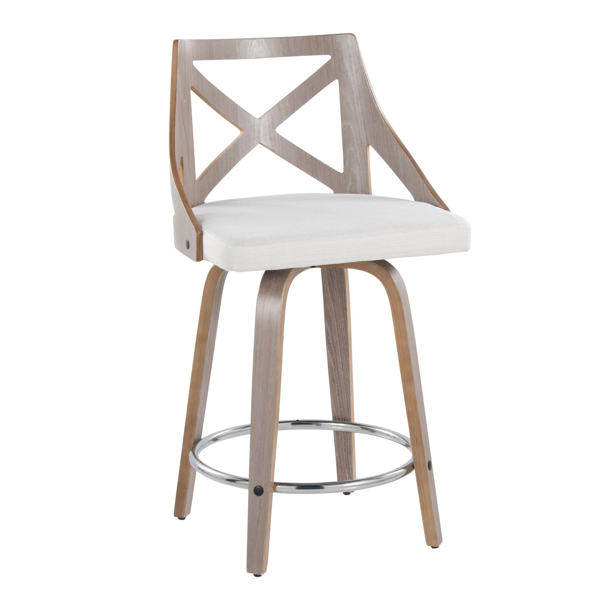 Charlotte - Farmhouse Fixed Height Counter Stool & Swivel With Round Footrest (Set of 2) - Image 8