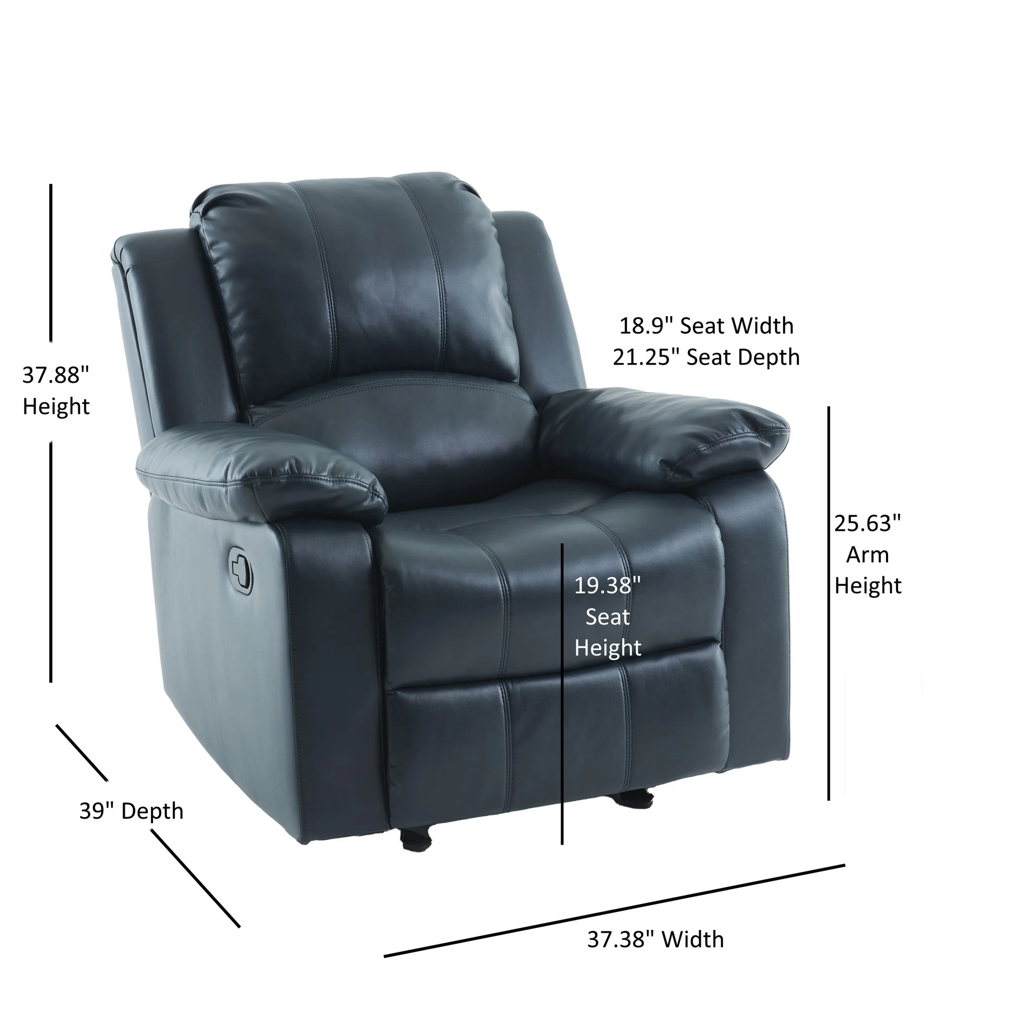 Charlotte - Gel Glider Recliner - Blue - Image 4