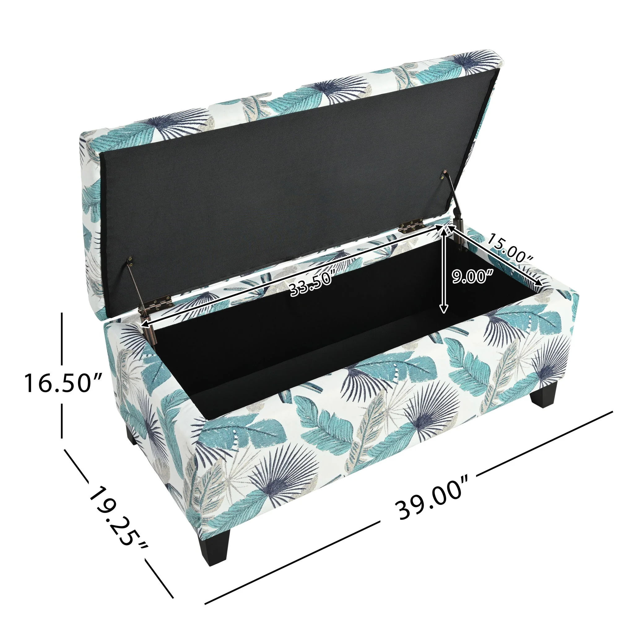 Charming Floral Storage Ottoman With Upholstered Fabric - Image 6