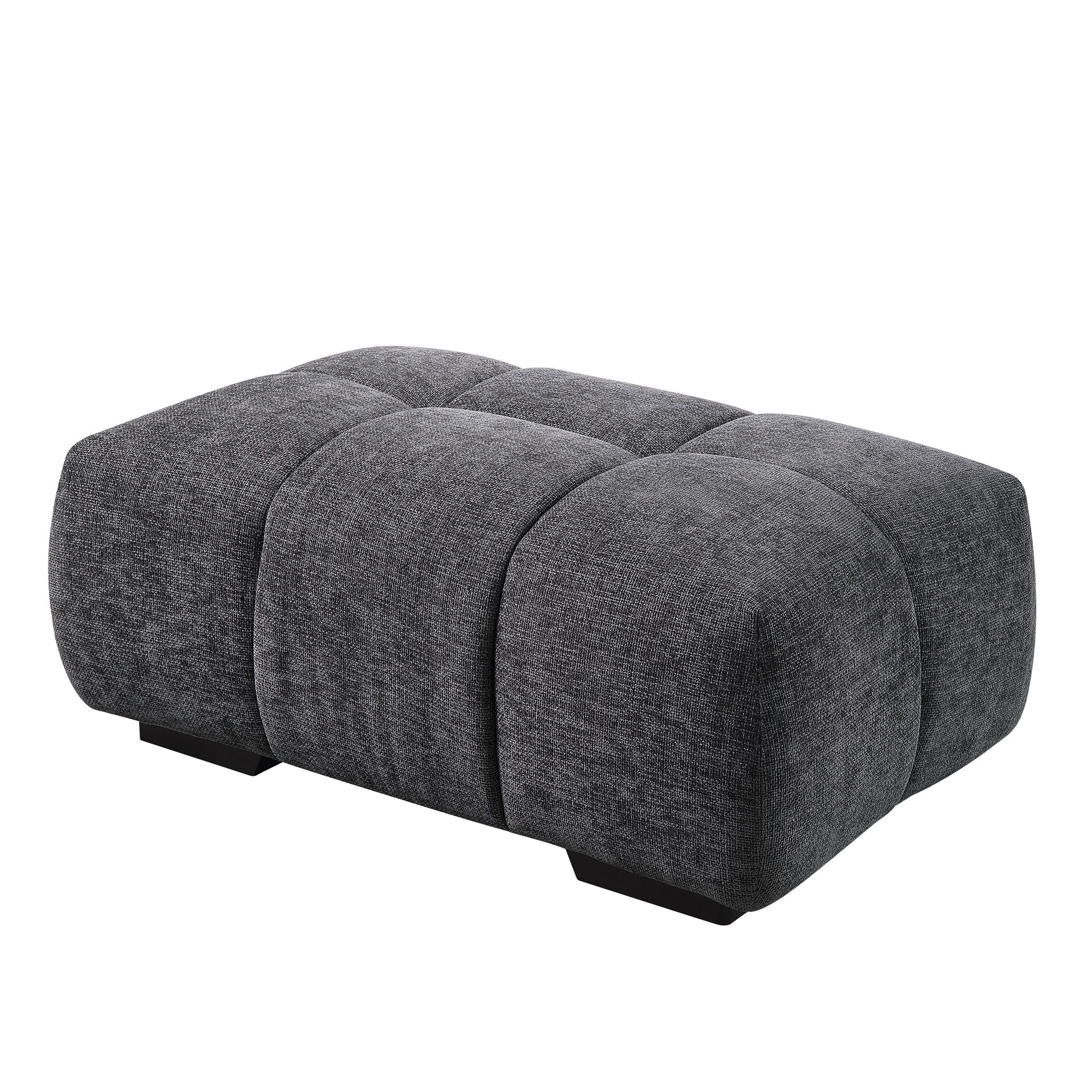 Chosen - Chenille Ottoman - Gray - Image 4