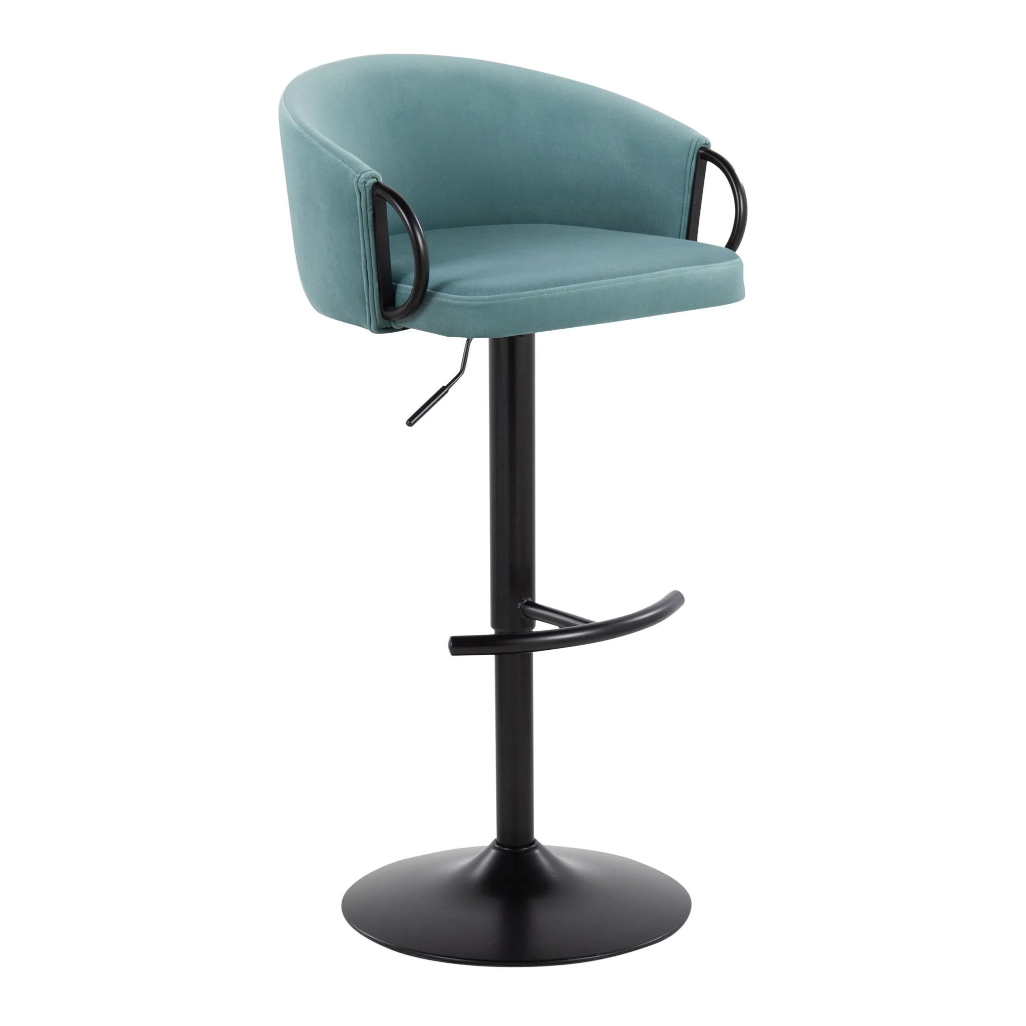 Claire - Contemporary Adjustable Barstool With Swivel With Rounded T Footrest (Set of 2) - Image 12