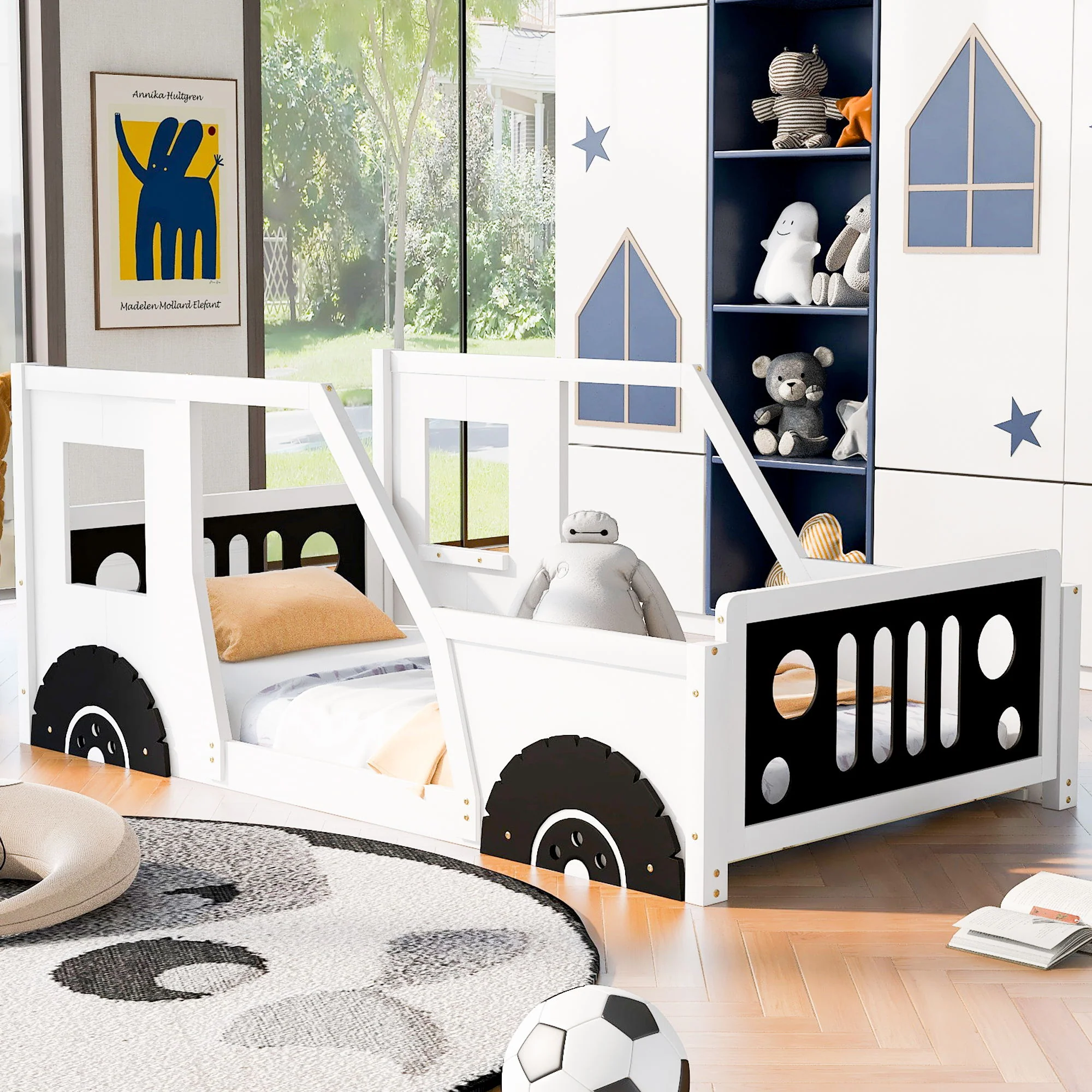 Classic Car Shaped Platform Bed With Wheels - Image 6