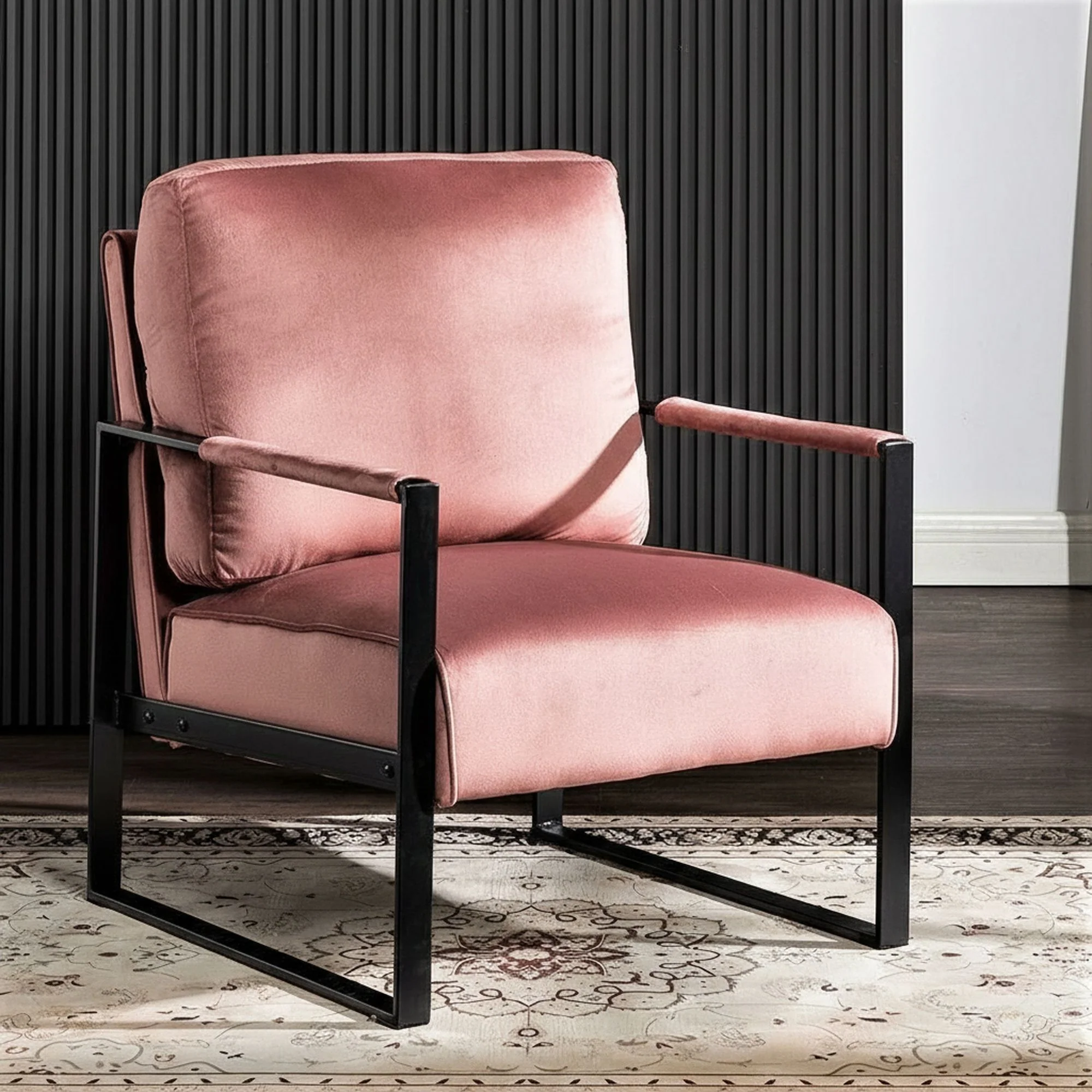Classic Mid Century Modern Accent Chair With Durable Square Metal Frame, Armchair - Image 23
