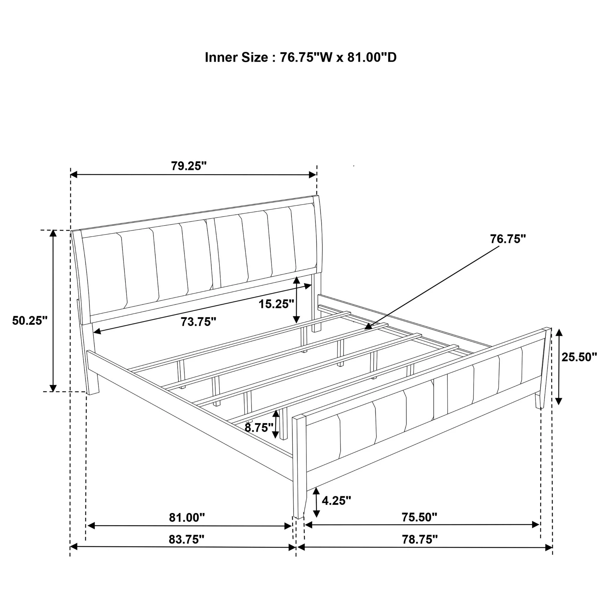 Clement - Upholstered Eastern King Bed - Dark Brown - Image 4