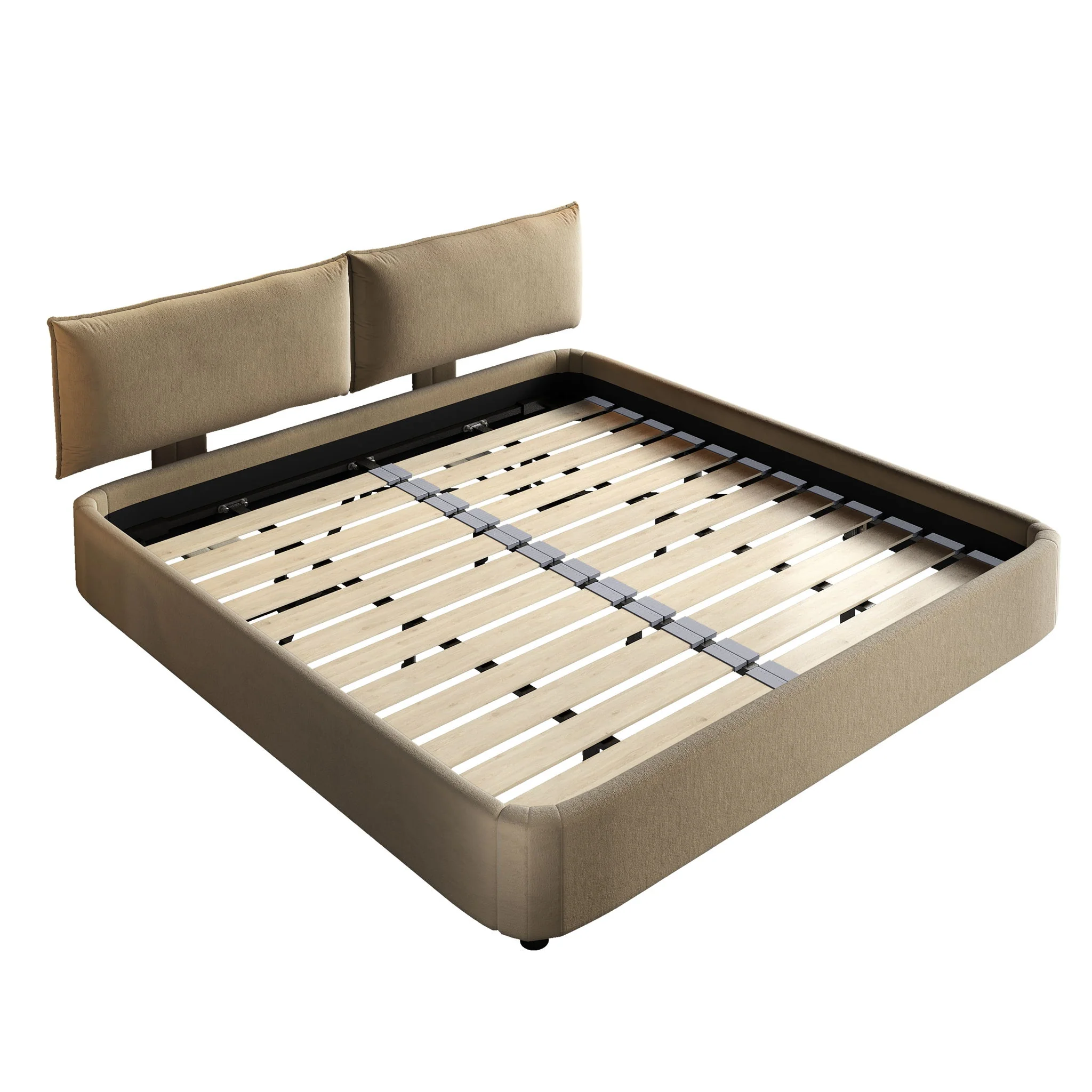 Cloud Bed Frame With Oversized Padded Movable Headboard - Image 3