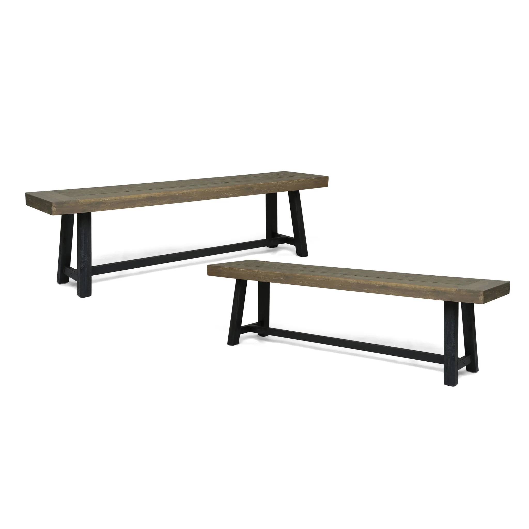 Cloud - Outdoor Bench With Acacia Wood Frame And Slat Panel Design - Image 2
