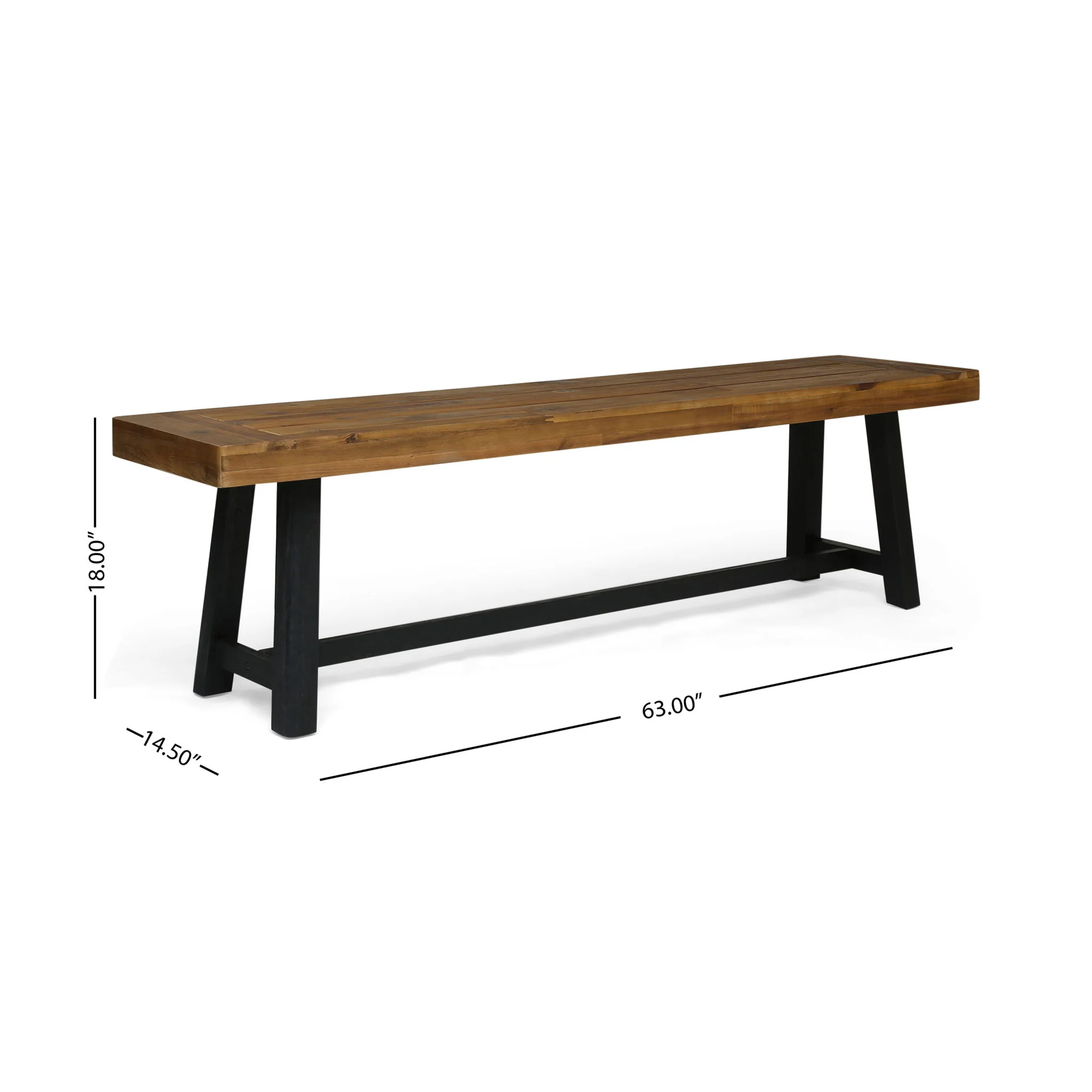 Cloud - Outdoor Bench With Acacia Wood Frame And Slat Panel Design - Image 7