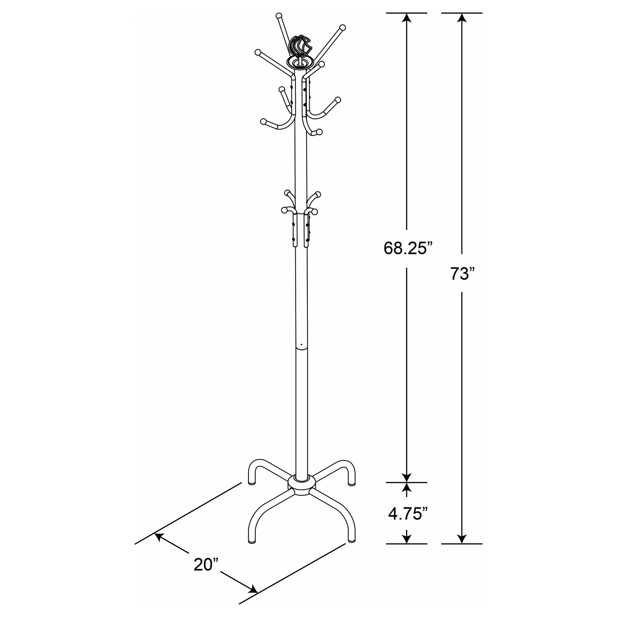 Coat Rack With 3 Tier Hooks For Entryway - Black - Image 3