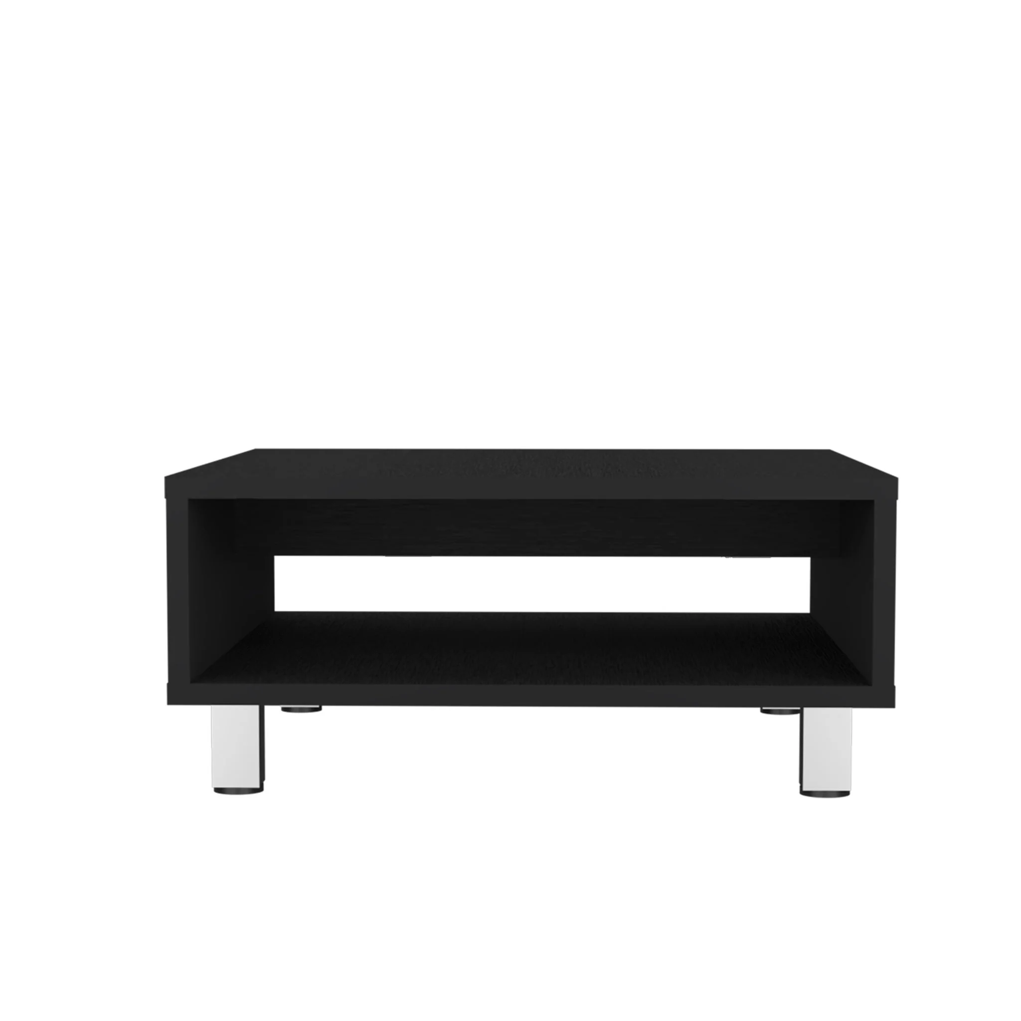 Coffee Table 1 Shelf, 4 Legs - Black - Image 2