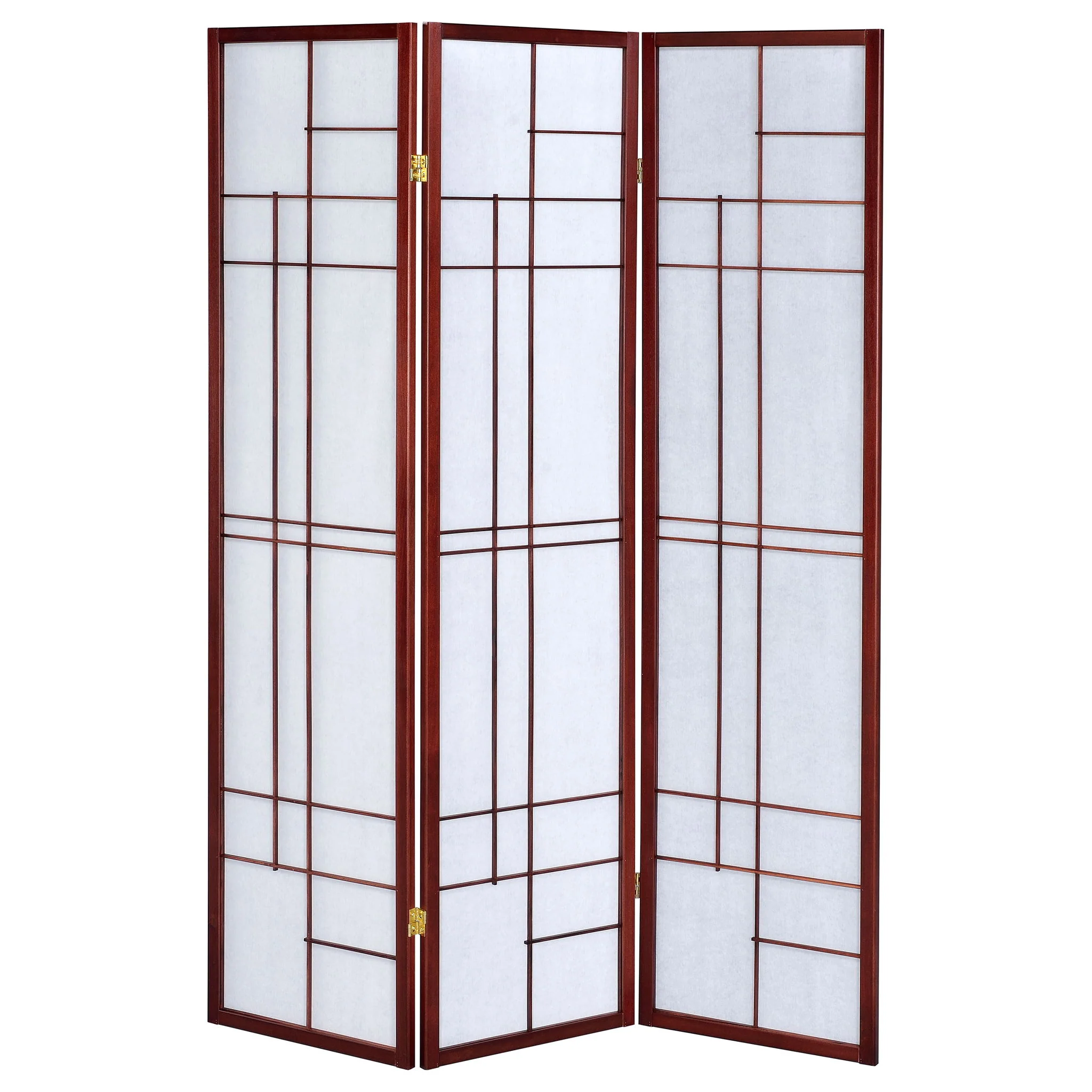Colby - 3-Panel Folding Floor Screen - Brown / White - Image 3