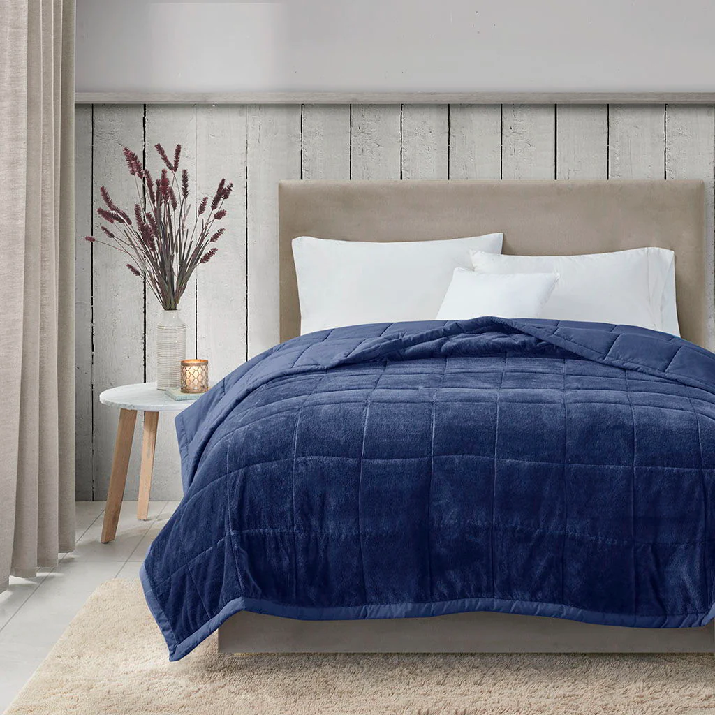 Coleman Reversible Down Alternative Blanket With HeiQ Smart Temp Treatment - Navy - Image 3