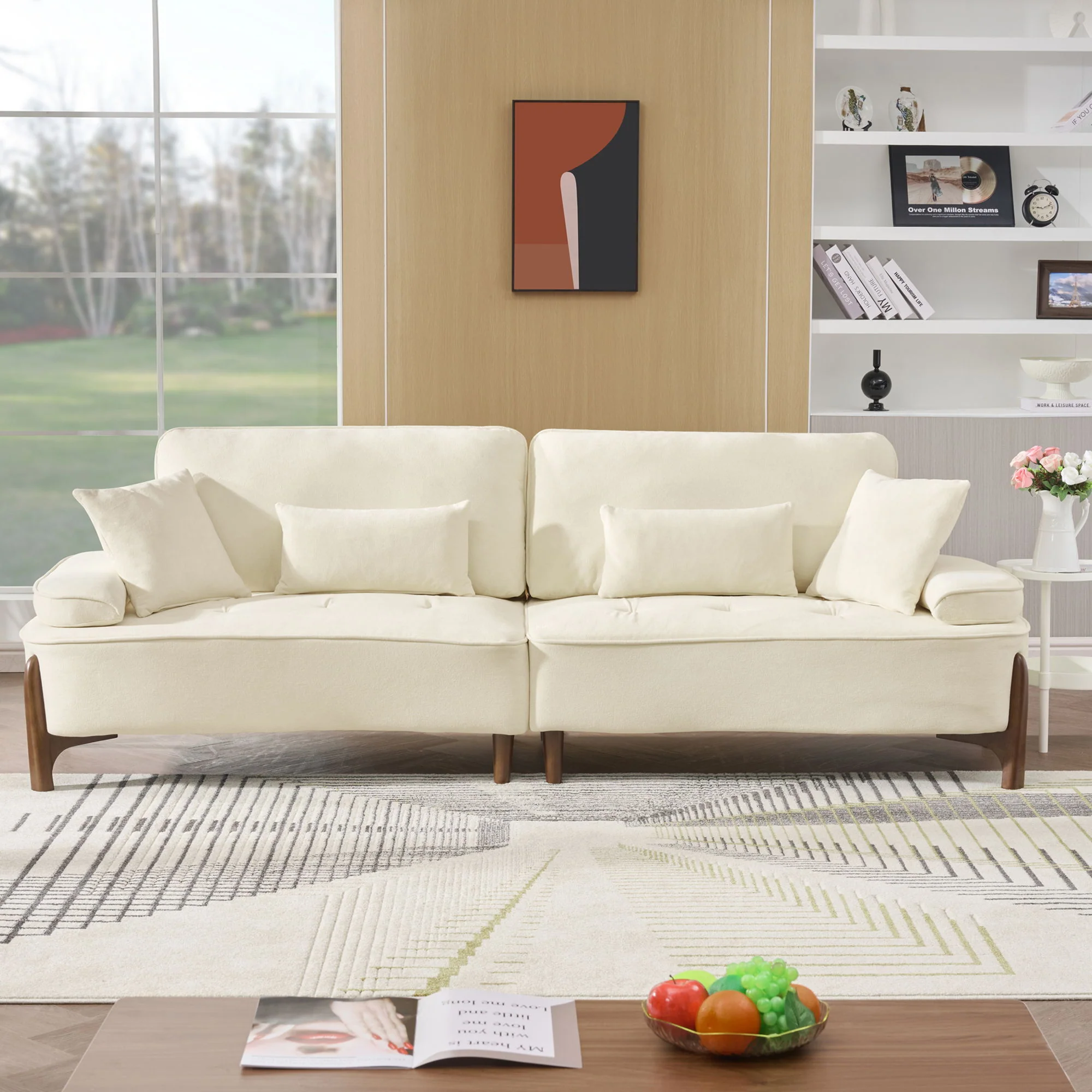 Comfortable Deep Seated Sofa With Pillows - Image 9