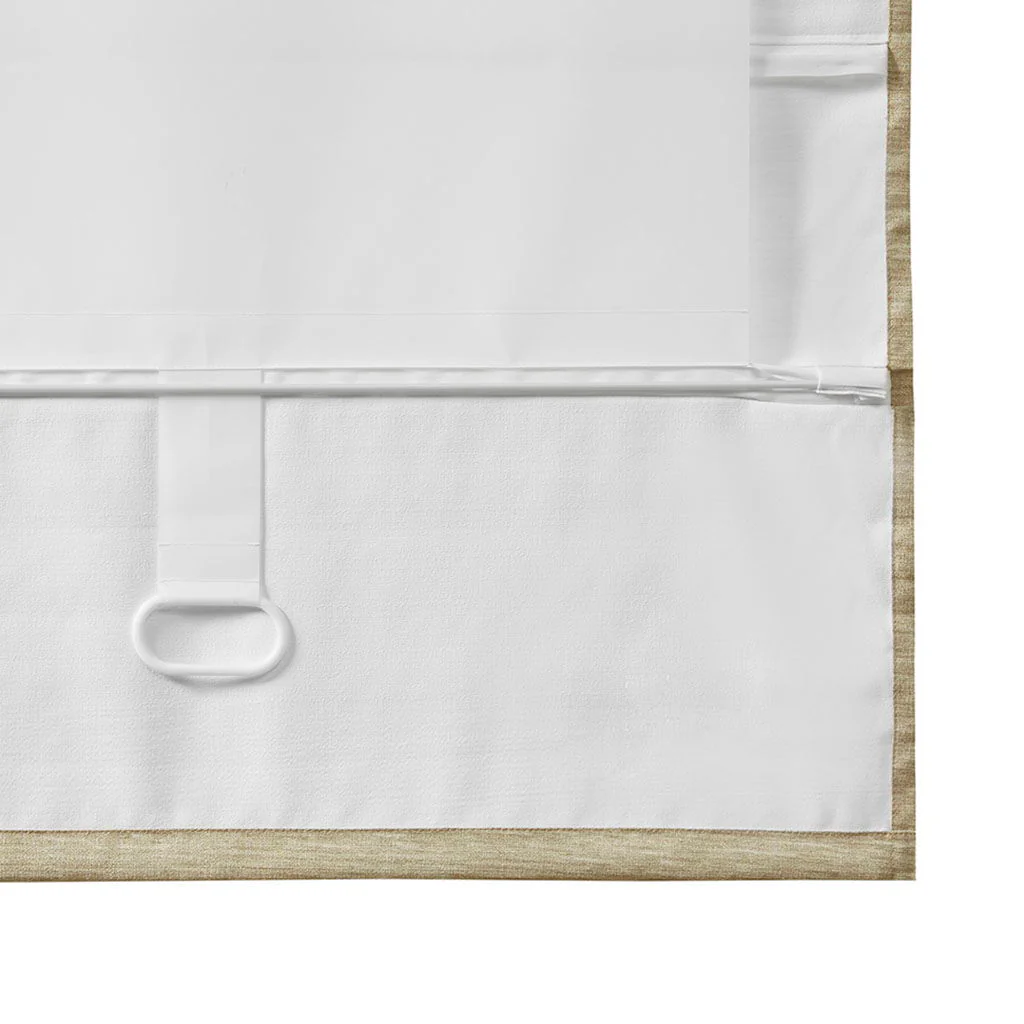 Como - 31" Printed Room Darkening Cordless Roman Shade - Taupe - Image 3